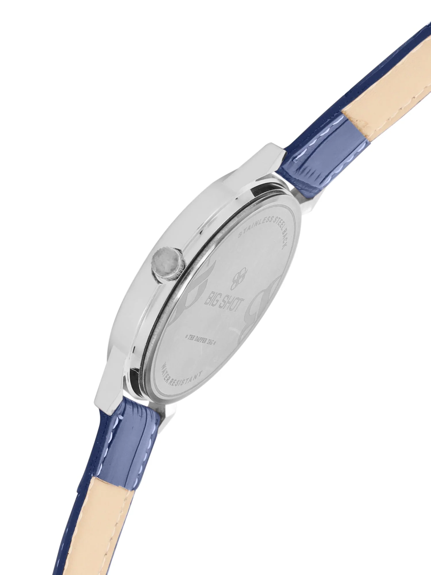 Men's Blue Croco Leather Strap  With Silver Case Analog Watch BSM001B - Image 4