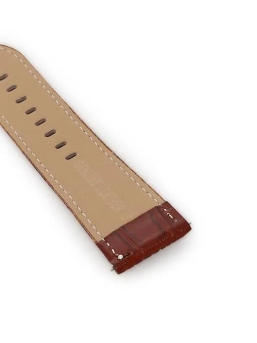 Quick Release 22 mm Brown Croco Genuine Leather Strap for Analog & Smart Watches - Image 2