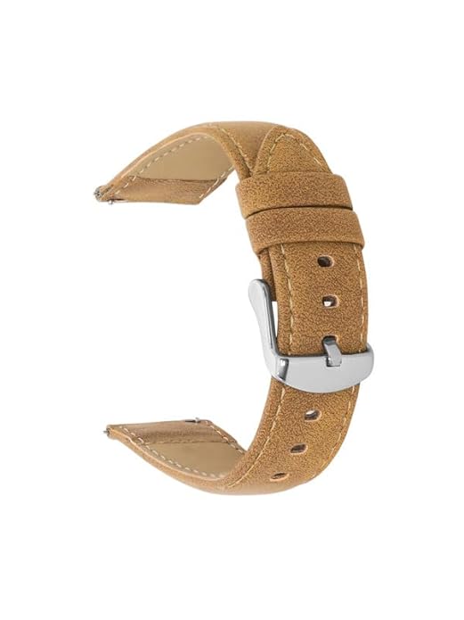 Quick Release 22 mm Tan Vegan Leather Strap for Analog & Smart Watches - Image 2