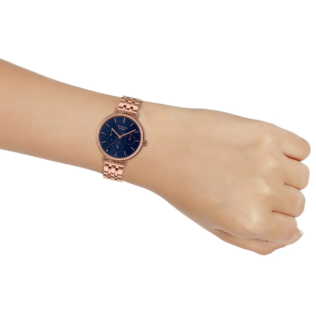 Women Stainless Steel Analog Blue Dial Watch-She-4541Pg-2Audf, Band Color-Rose Gold - Image 3