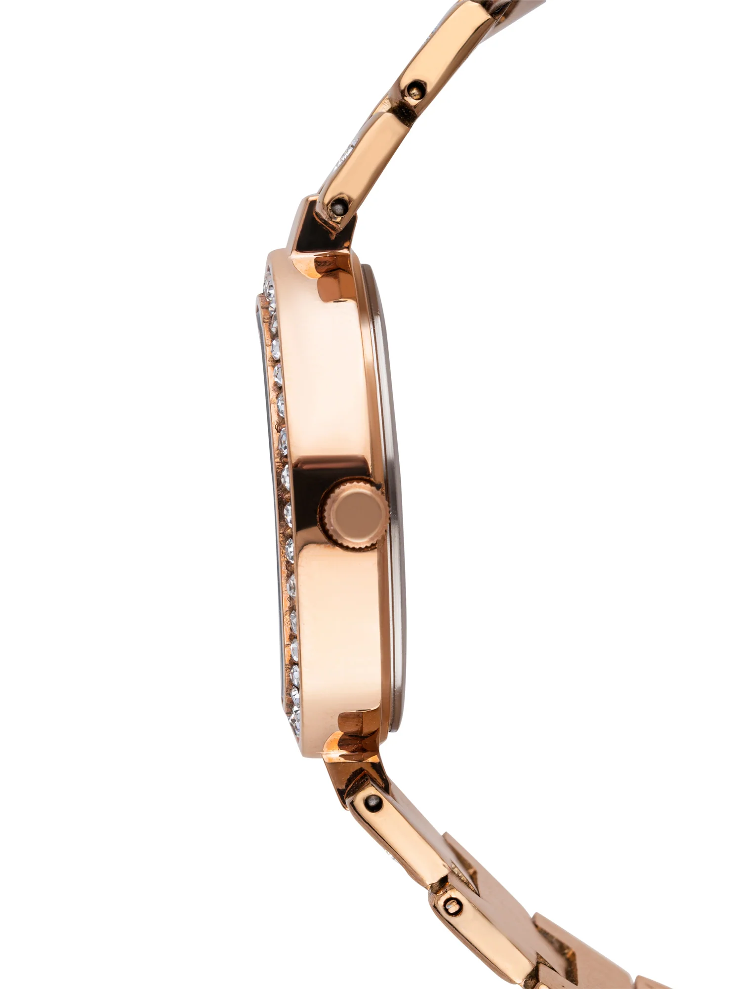 Dhyara Women’s Elegant Black Dial with Rose Gold Metal Strap & Crystal Bezel Watch - D004E - Image 4