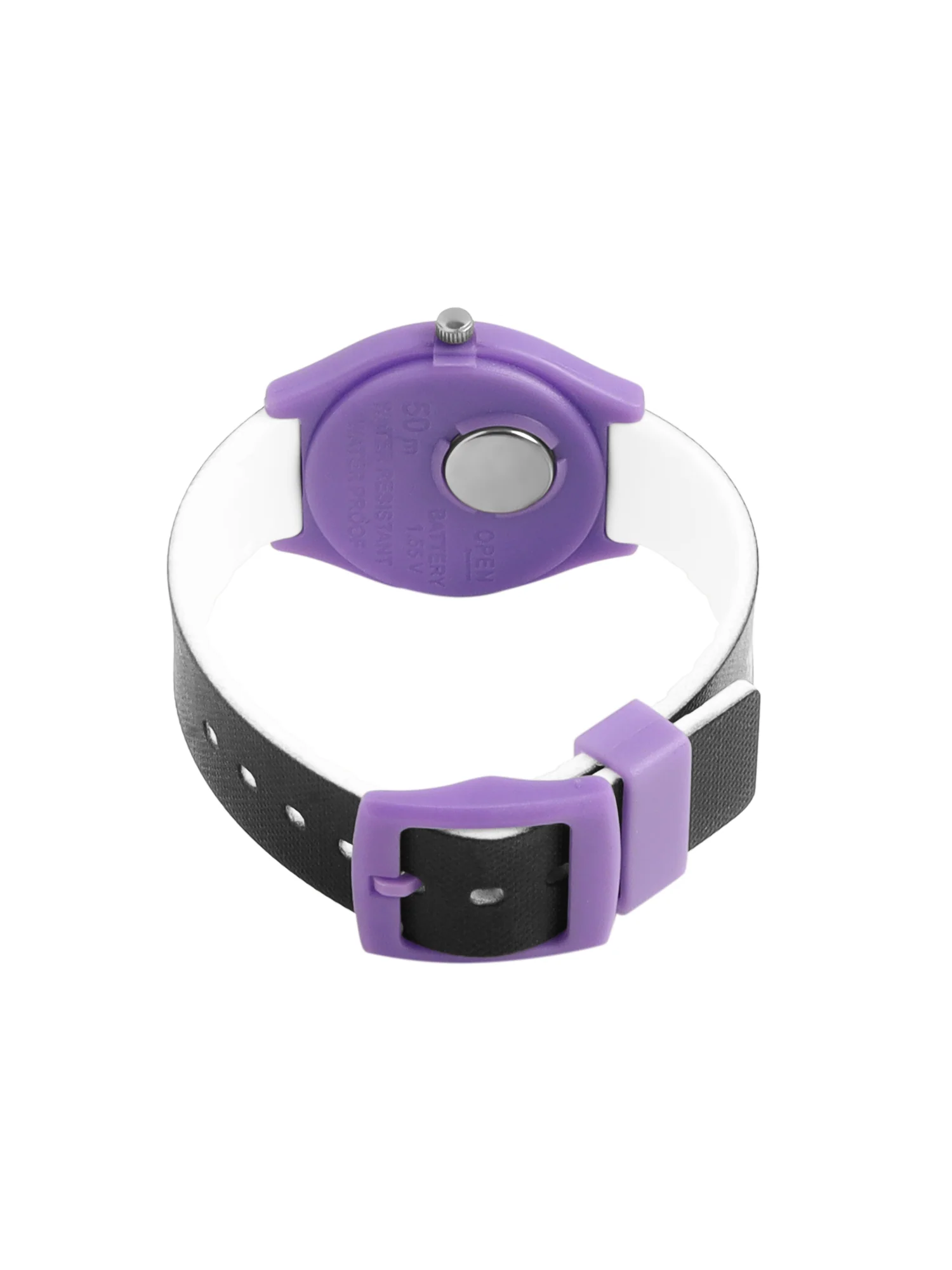 Kid’s Rocket Graphic Dial Analog Watch with Purple Case & Black Silicone Strap - JJ232 - Image 5