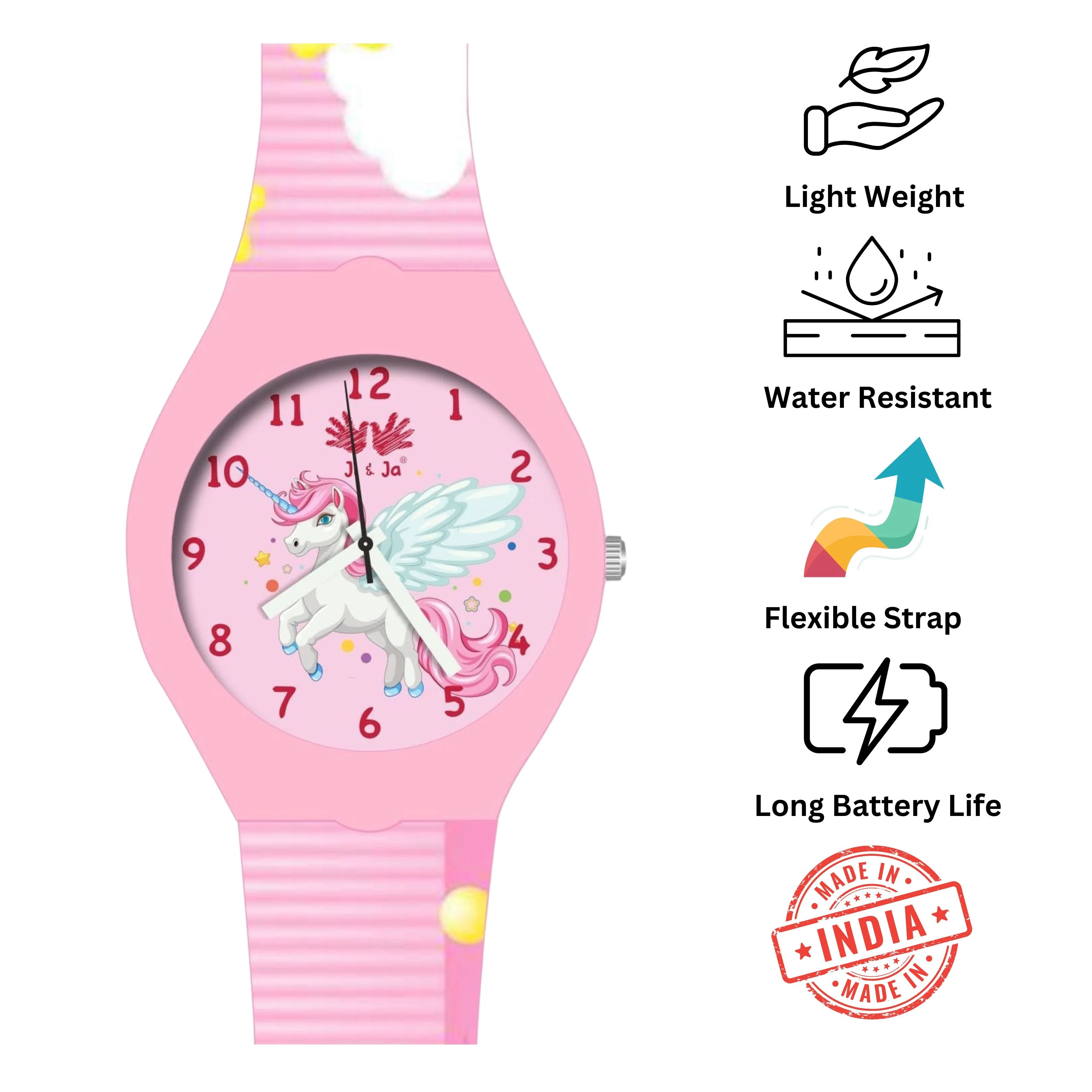 Kids Analog Watch Unicorn Pink Strap and Dial with Unicorn - Image 3