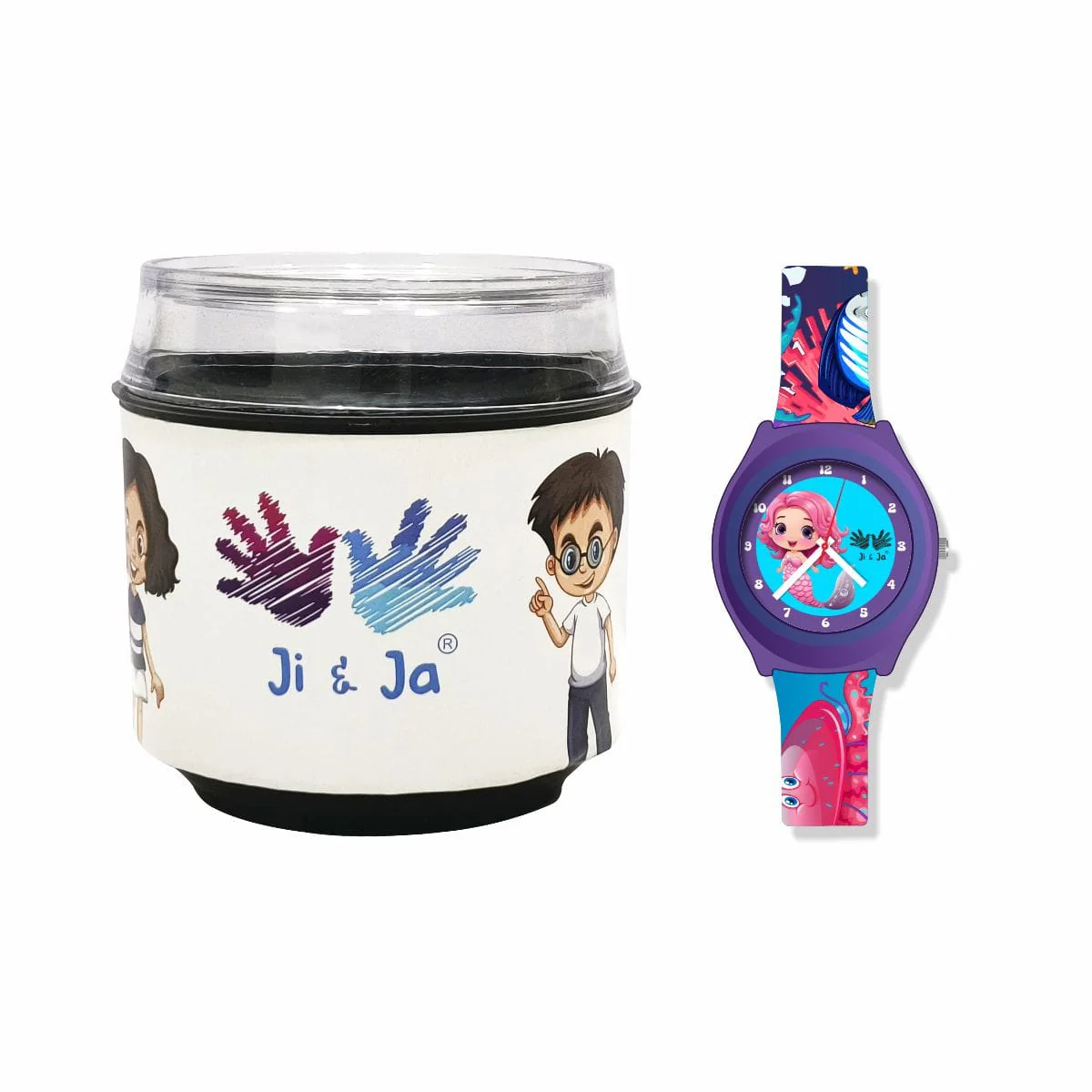 Kids Analog Watch Mermaid Ocean Print Strap with Blue Dial Mermaid - Image 6