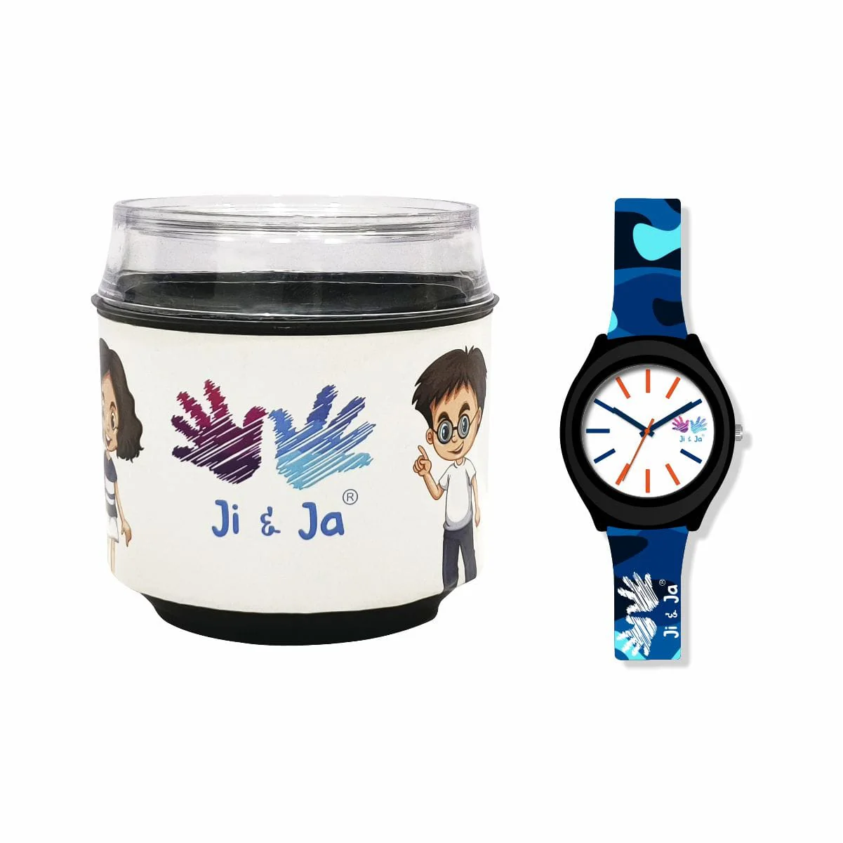 Kids Analog Watch Camouflage Blue Patch Strap with White Dial - Image 6