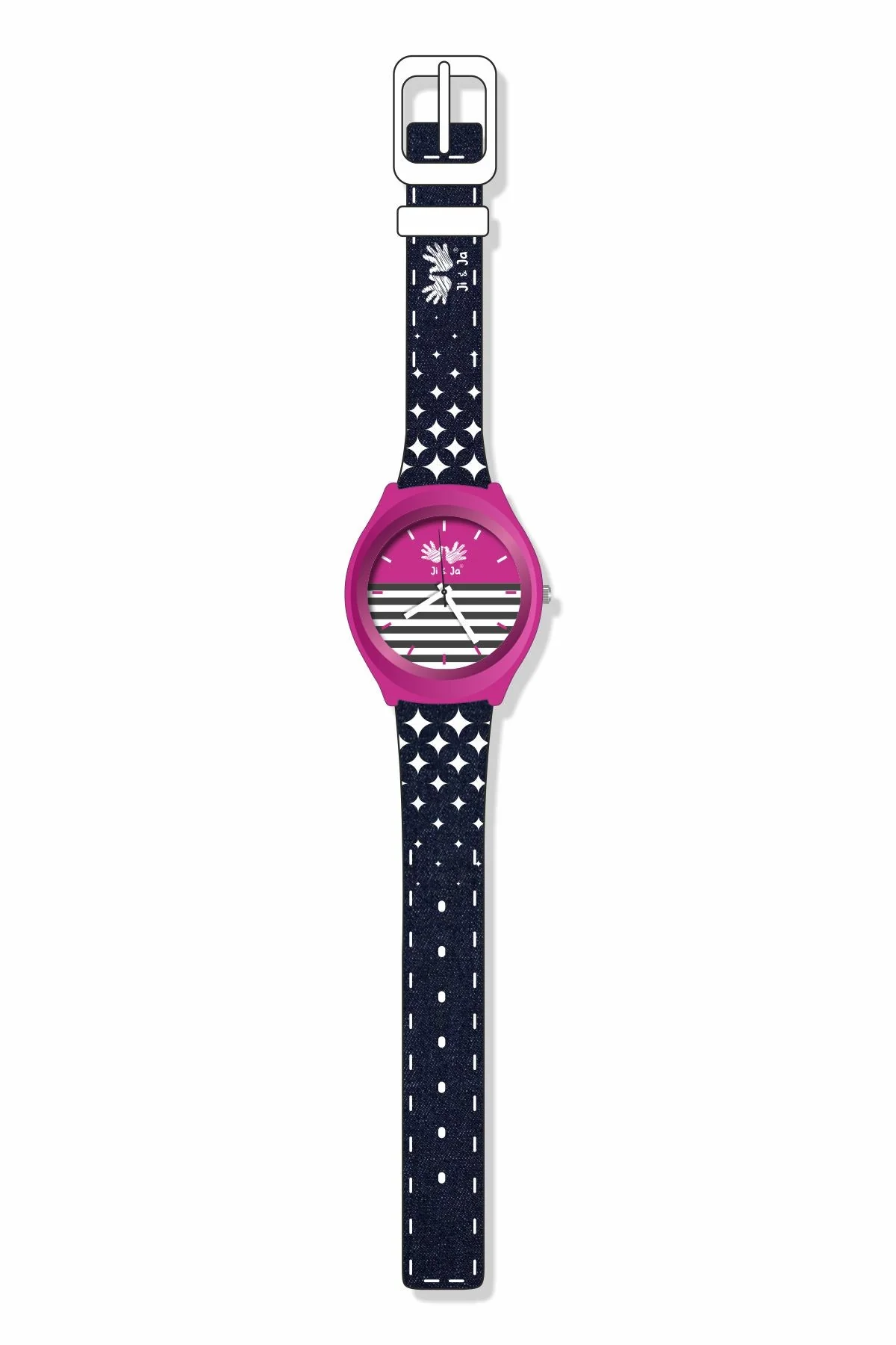 Kids Analog Watch Denim Blue Strap with Purple Dial, Water Proof for Daily Wear - Image 4