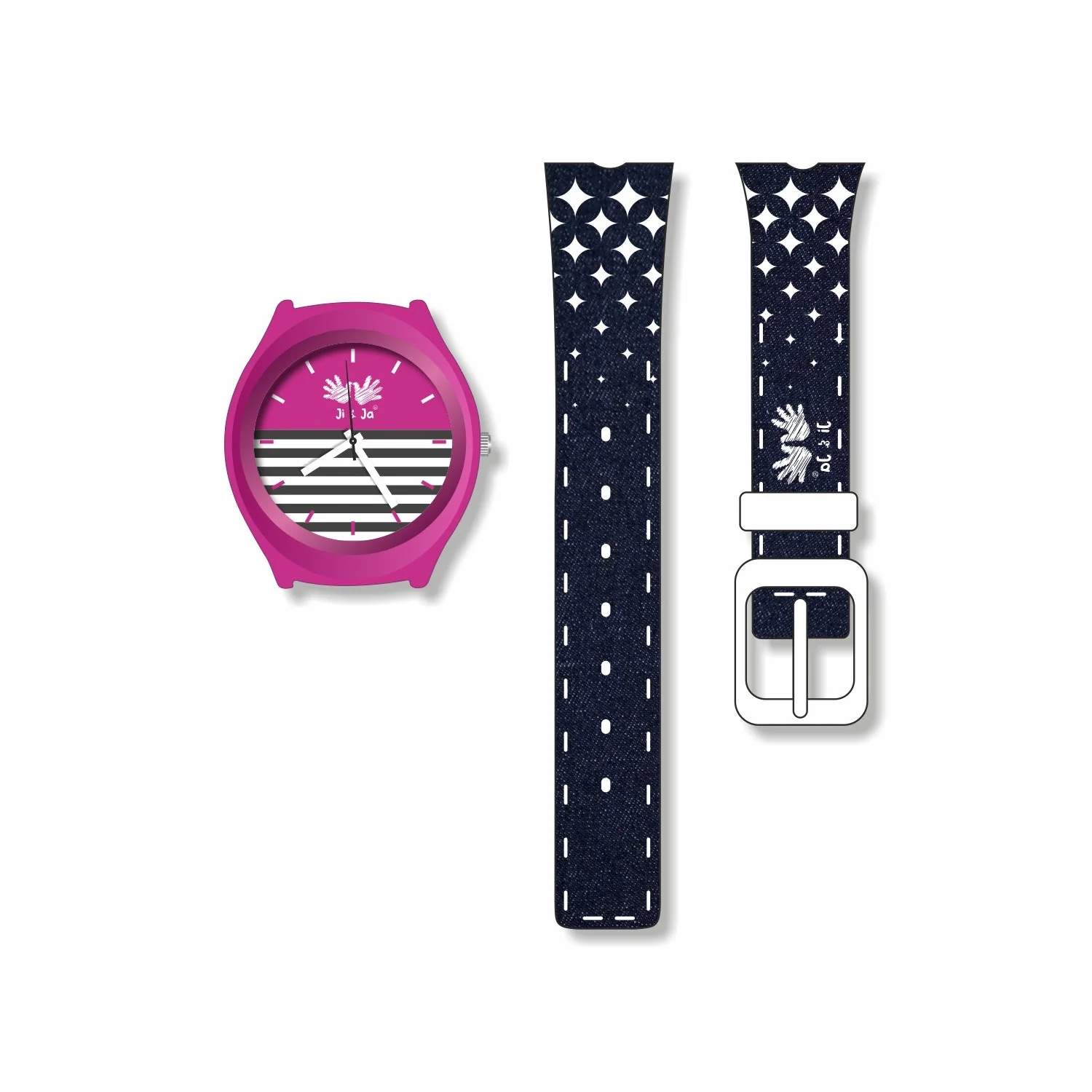 Kids Analog Watch Denim Blue Strap with Purple Dial, Water Proof for Daily Wear - Image 6