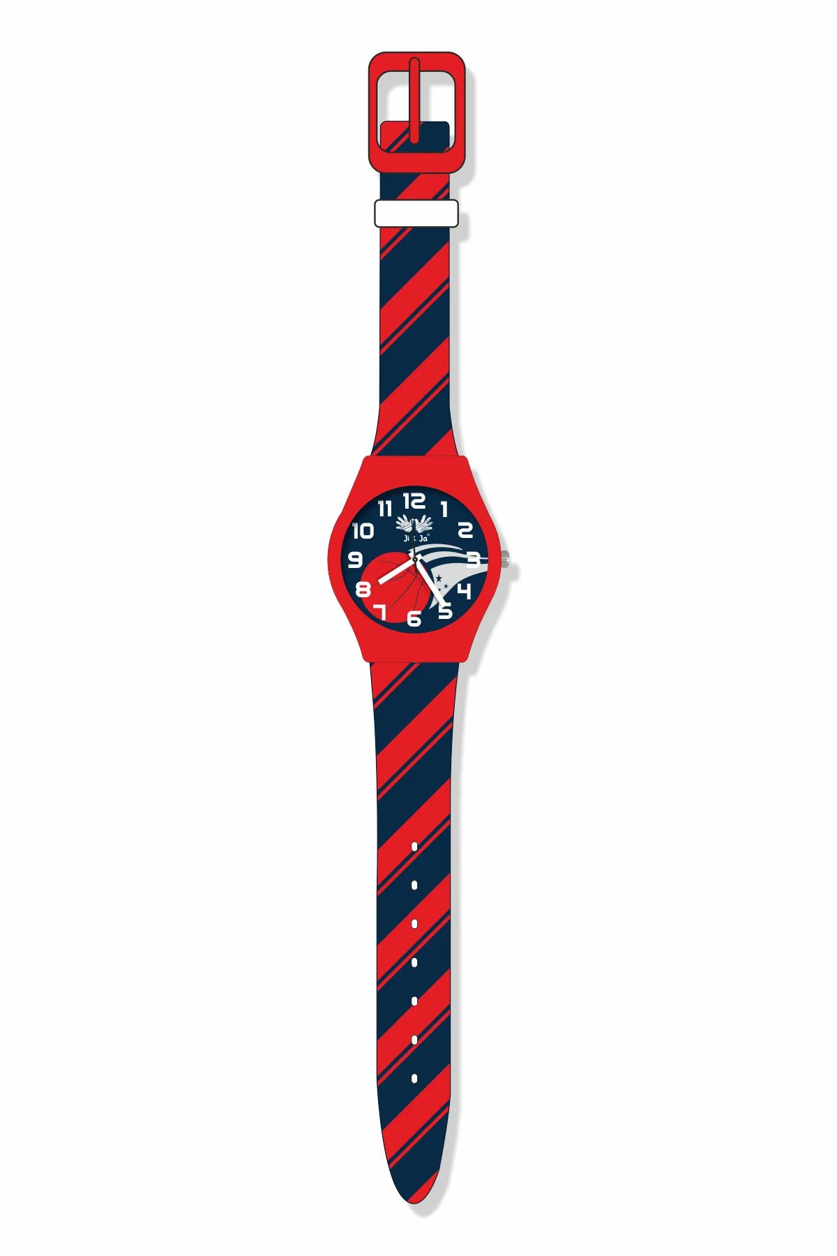 Kids Analog Watch Basket Ball Print Strap with Red Dial, Basket Ball Print - Image 7