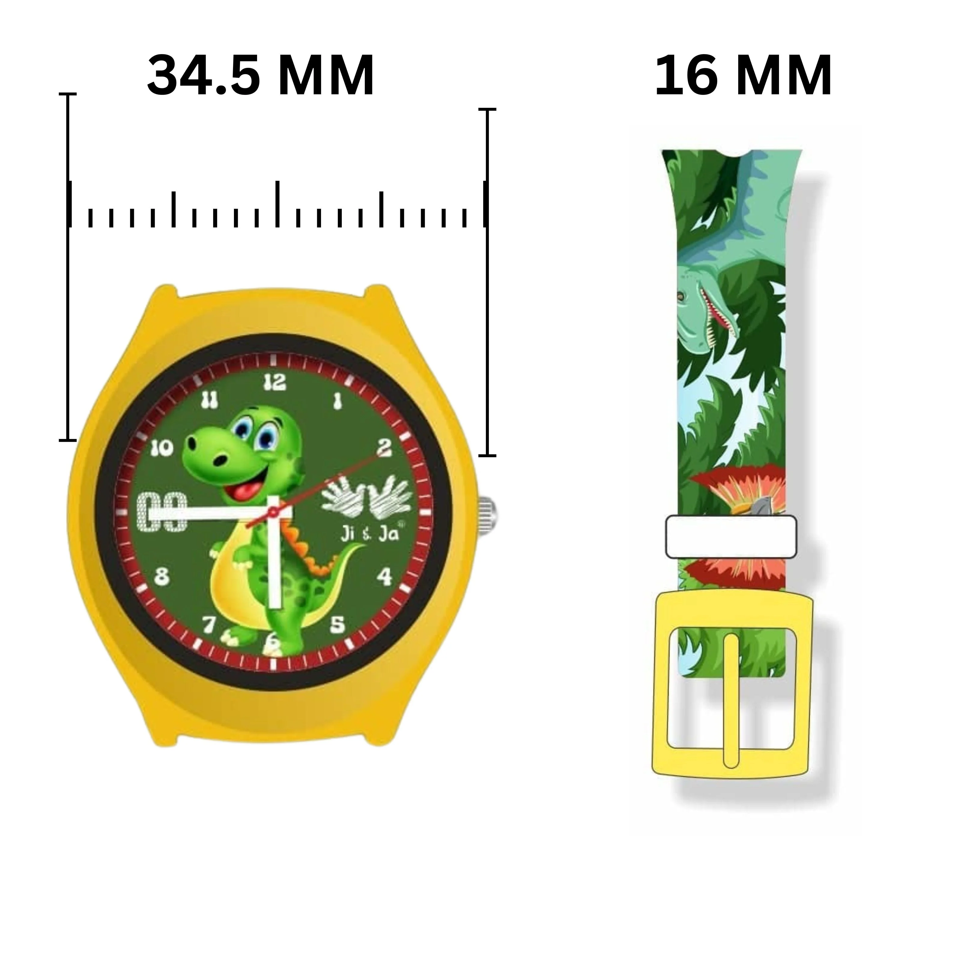 Kids Analog Watch Dino Jungle Print Strap with Green Dial & Dino Print - Image 4