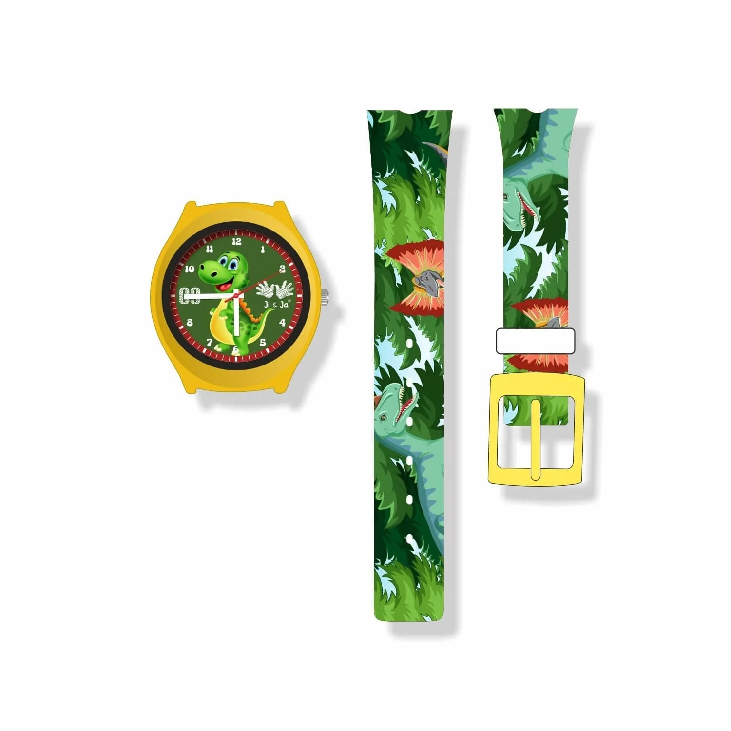 Kids Analog Watch Dino Jungle Print Strap with Green Dial & Dino Print - Image 5