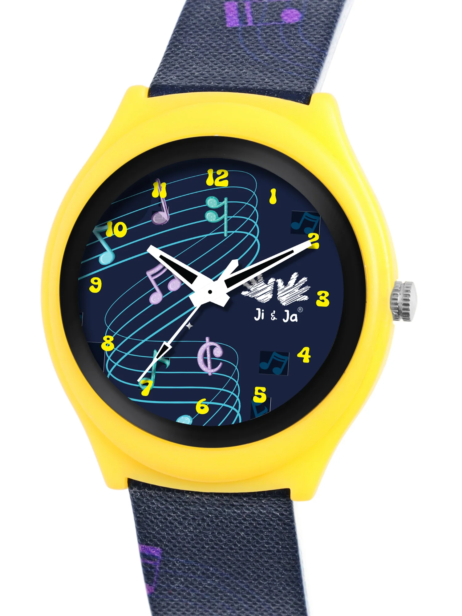 Kids’ Black Dial Analog Watch with Musical Notes Silicone Strap - JJ208 - Image 3