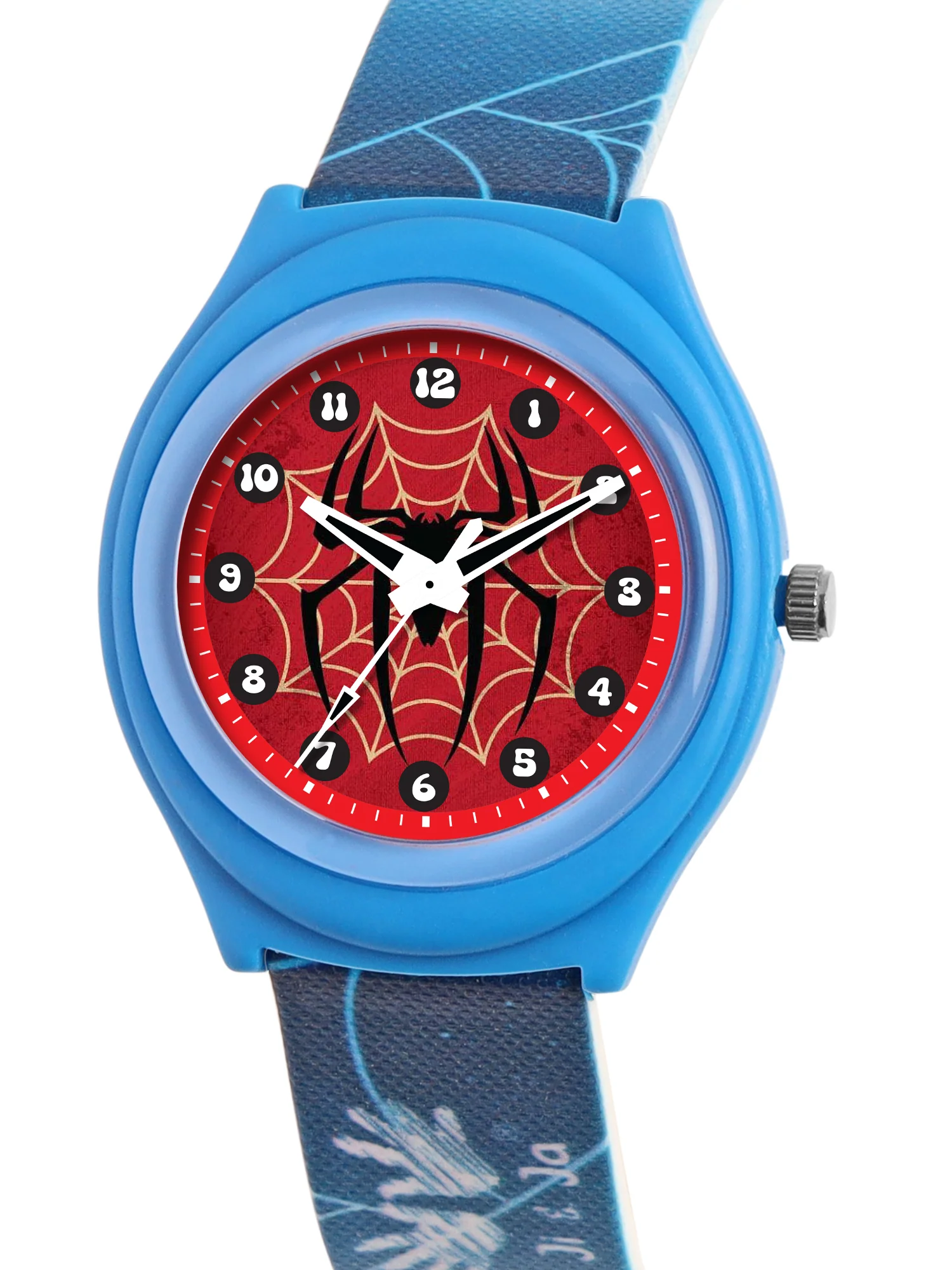 Kids’ Blue Spider Web Theme Analog Watch with Silicone Strap - JJ217 - Image 3
