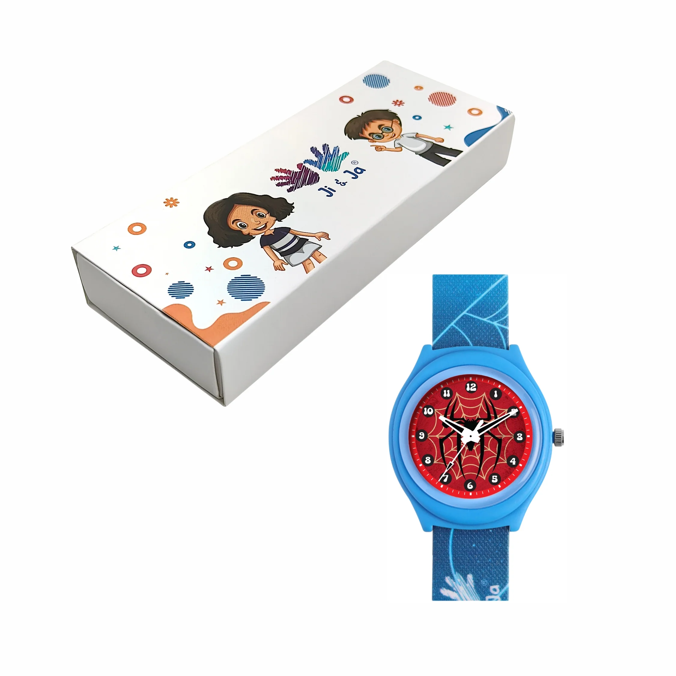 Kids’ Blue Spider Web Theme Analog Watch with Silicone Strap - JJ217 - Image 6