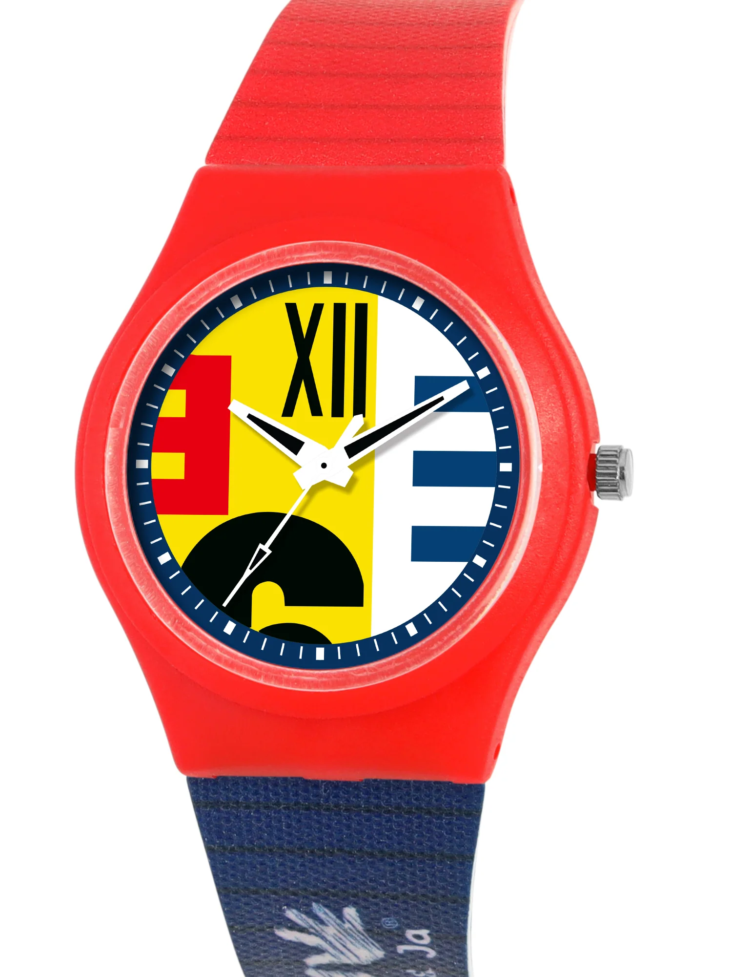 Kids’ Colorful Dial Analog Watch with Red & Blue Silicone Strap - JJ203 - Image 3