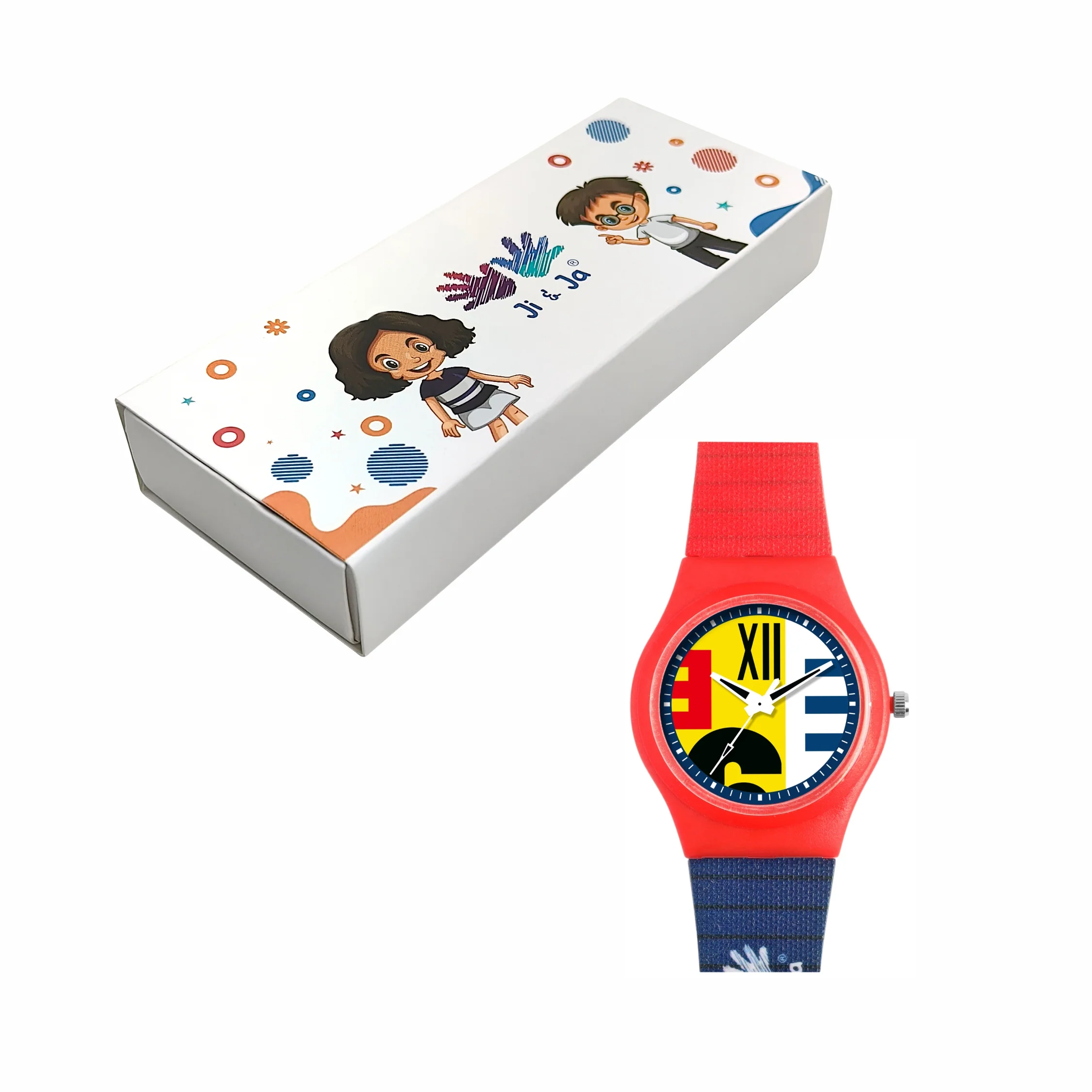 Kids’ Colorful Dial Analog Watch with Red & Blue Silicone Strap - JJ203 - Image 6
