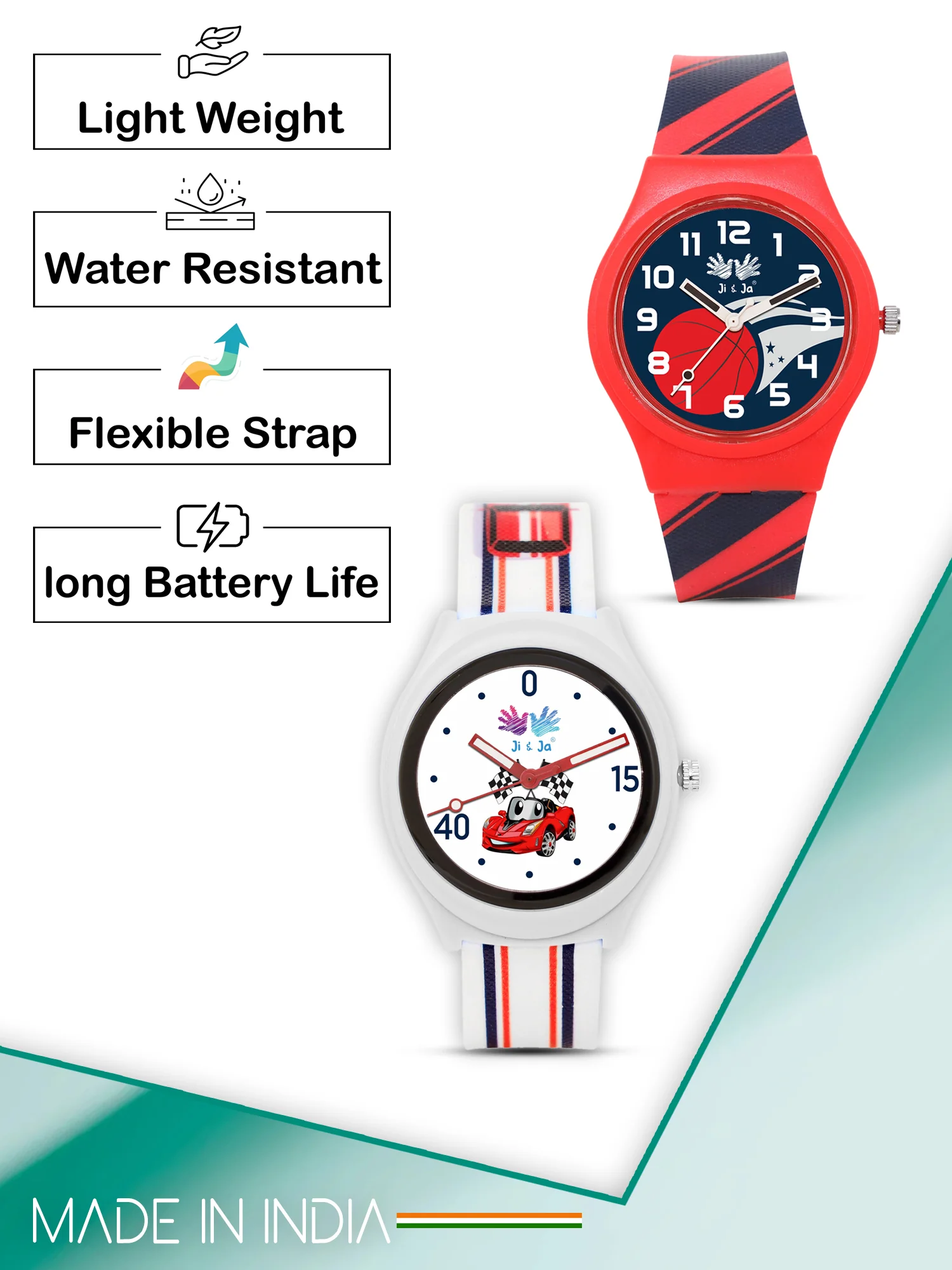 Kids’ Combo Pack Analog Watches – Basketball Theme & Racing Car Design - JJ113119 - Image 6