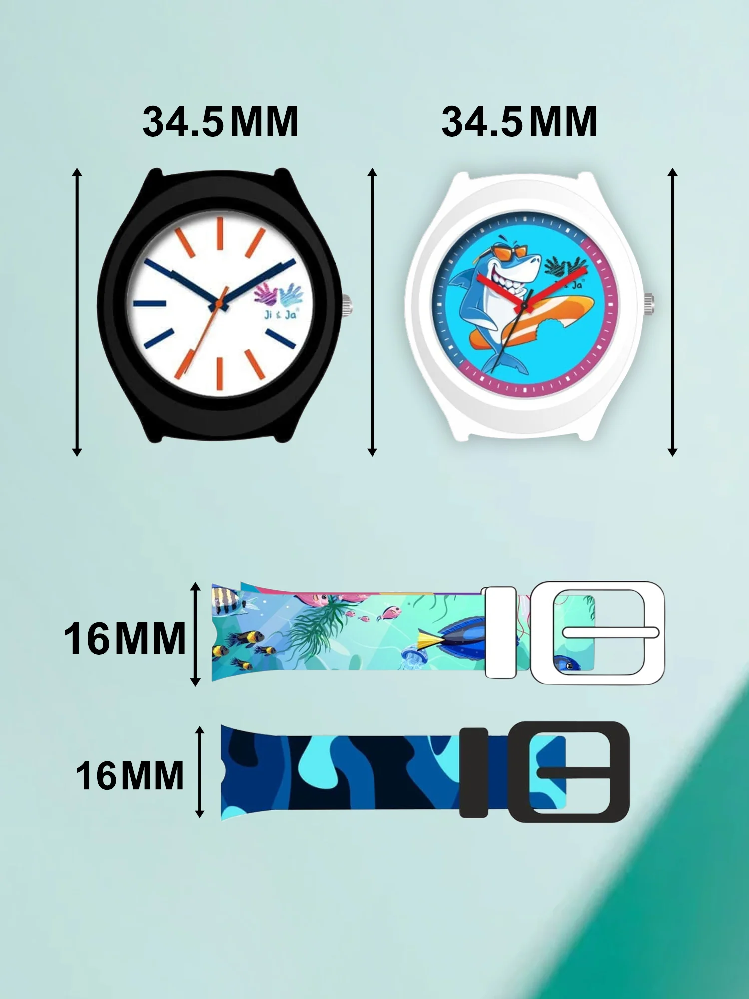 Kids’ Combo Pack Analog Watches – Camouflage Style & Shark Cartoon Design - JJ114116 - Image 7