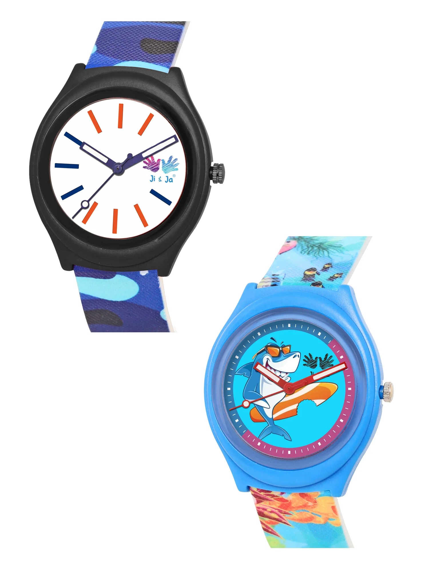 Kids’ Combo Pack Analog Watches – Camouflage Style & Shark Cartoon Design - JJ114116 - Image 8