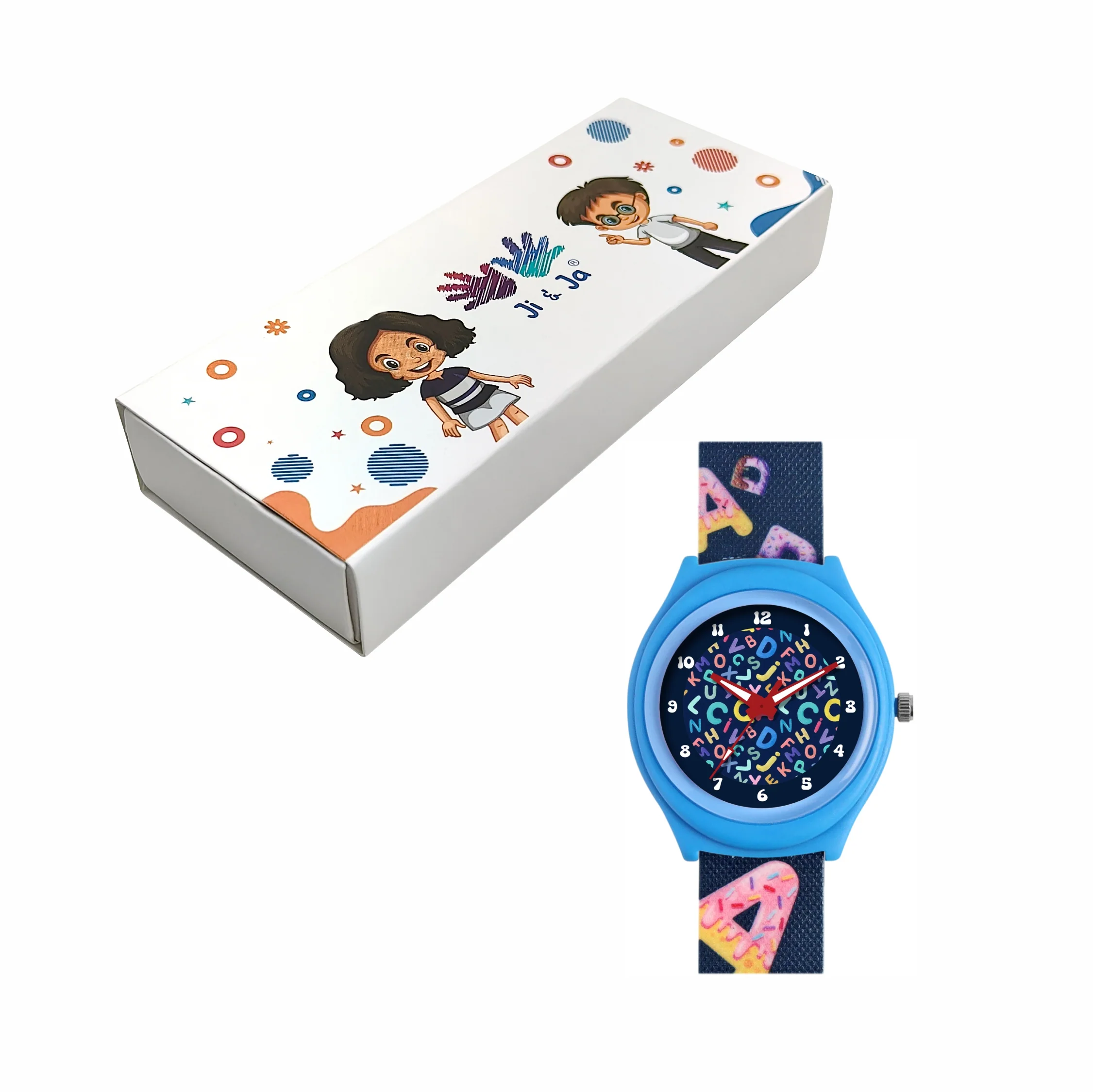 Kids’ Fun Alphabet Theme Analog Watch with Blue Case & Silicone Strap - JJ212 - Image 6