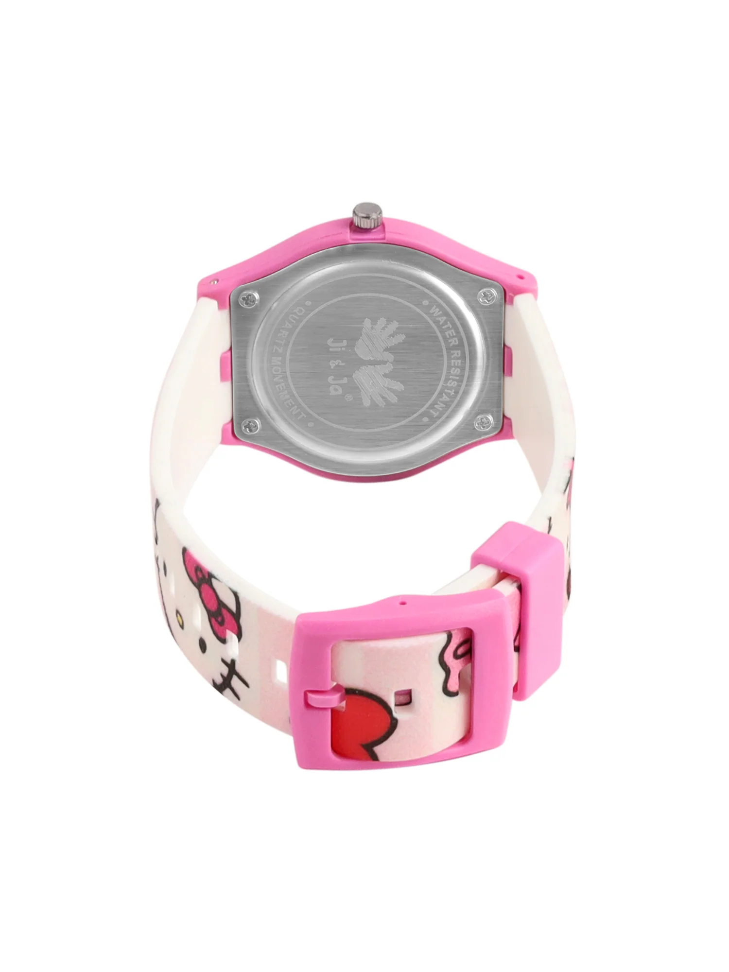 Kids’ Pink Dial Analog Watch with Cartoon Kitty Silicone Strap - JJ209 - Image 5