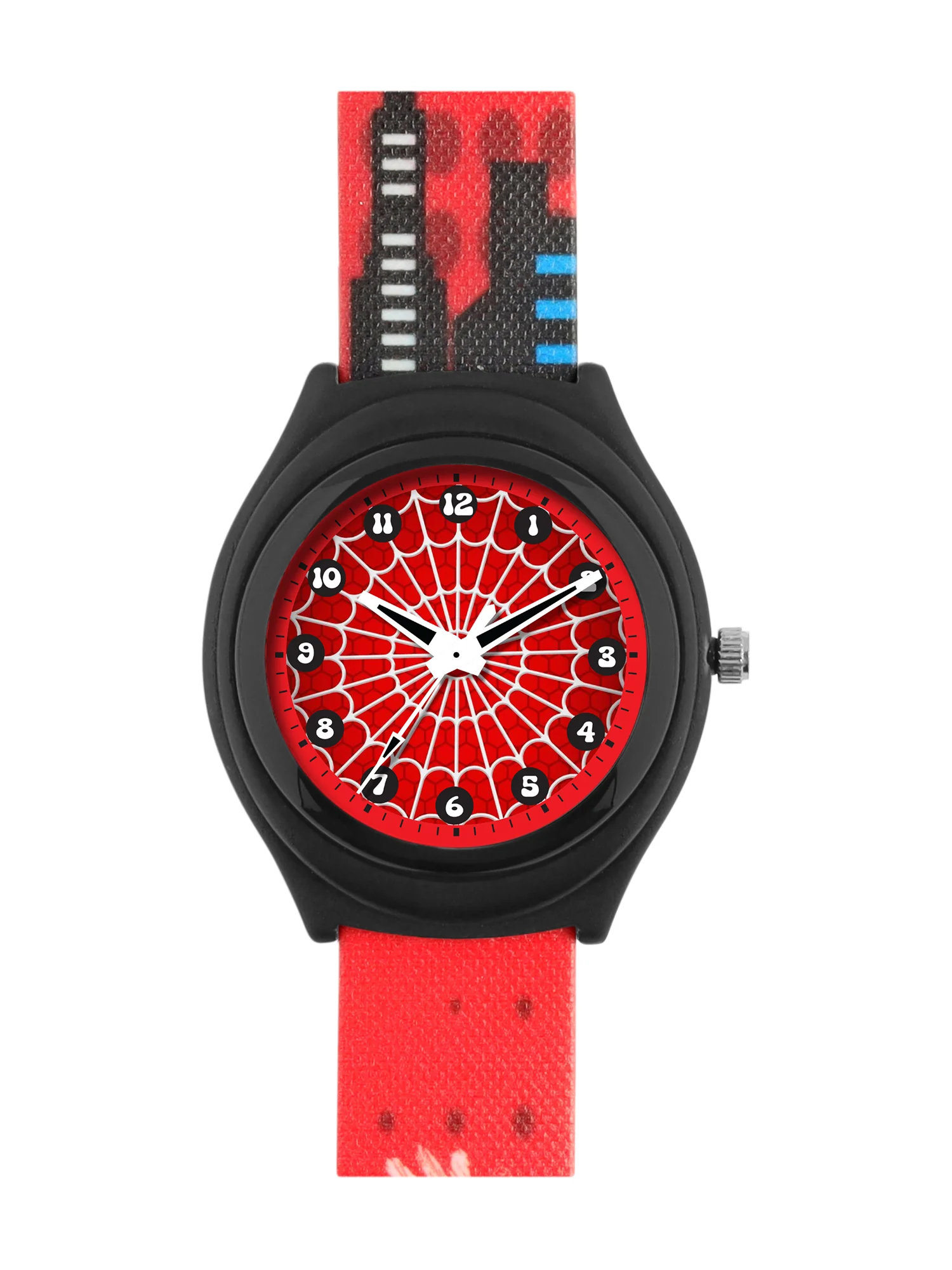 Kids’ Red Spider Web Theme Analog Watch with Silicone Strap - JJ215 - Image 2