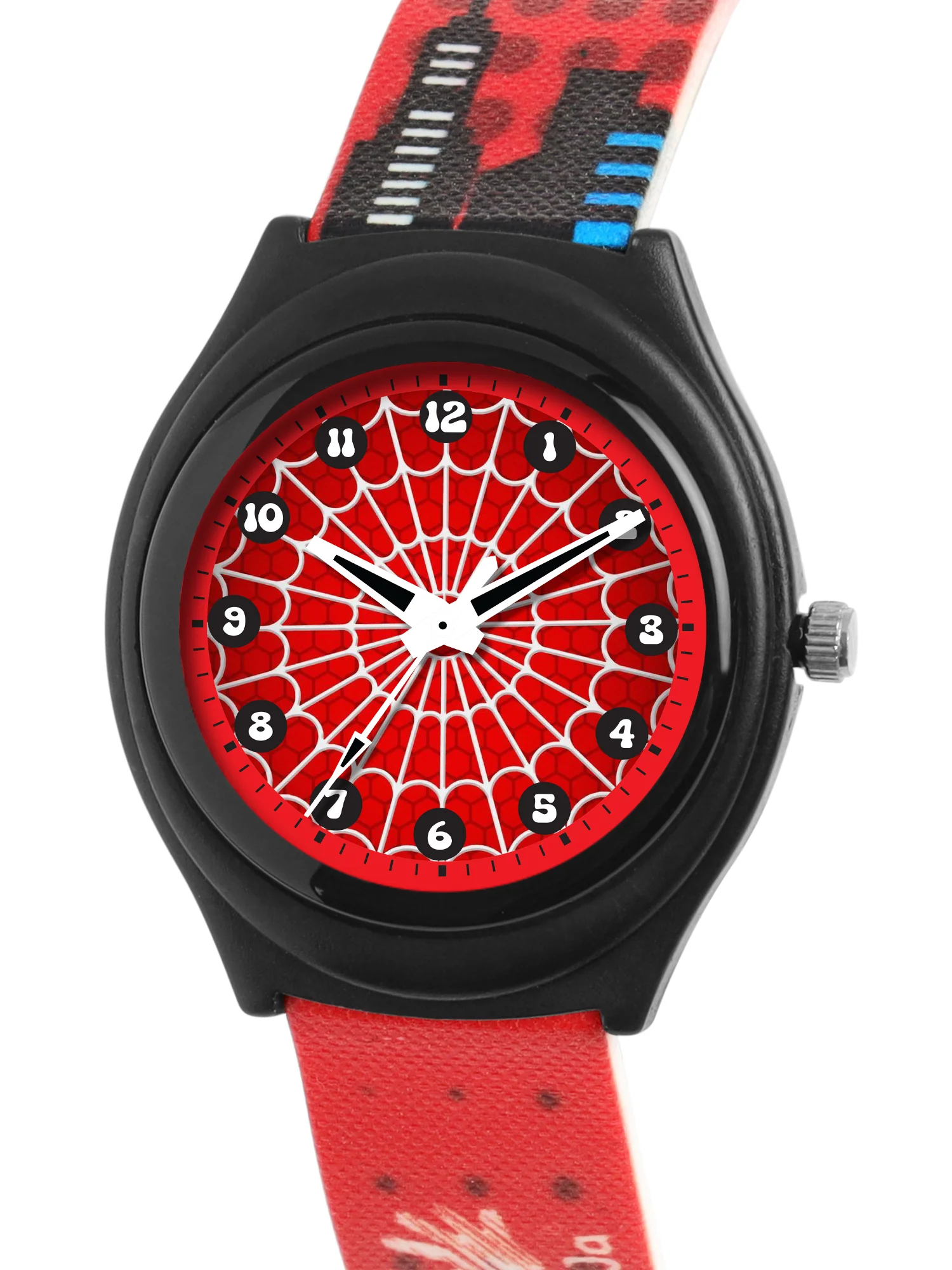 Kids’ Red Spider Web Theme Analog Watch with Silicone Strap - JJ215 - Image 3