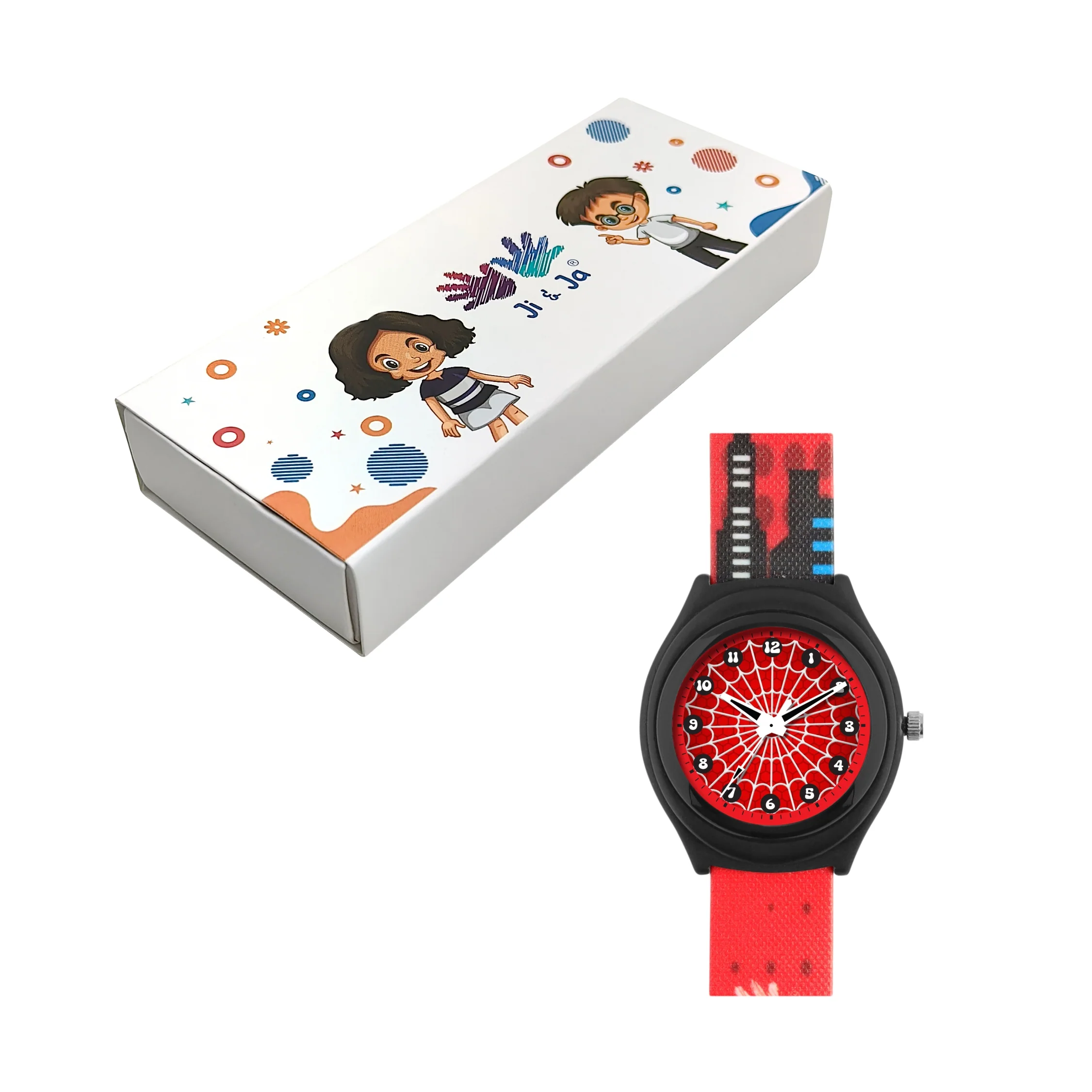 Kids’ Red Spider Web Theme Analog Watch with Silicone Strap - JJ215 - Image 6