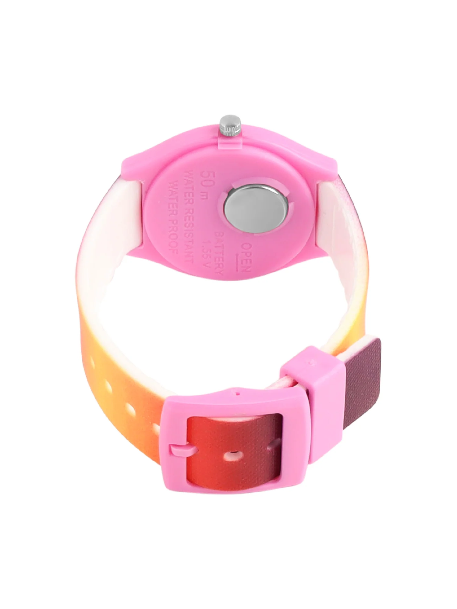 Kids’ White Dial Analog Watch with Pink Case and Multicolor Strap - JJ225 - Image 5