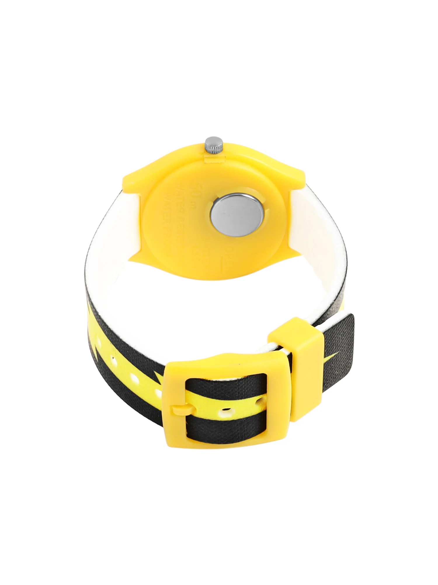 Kids’ Yellow Emoji Dial Analog Watch with Lightning Bolt Strap - JJ243 - Image 5