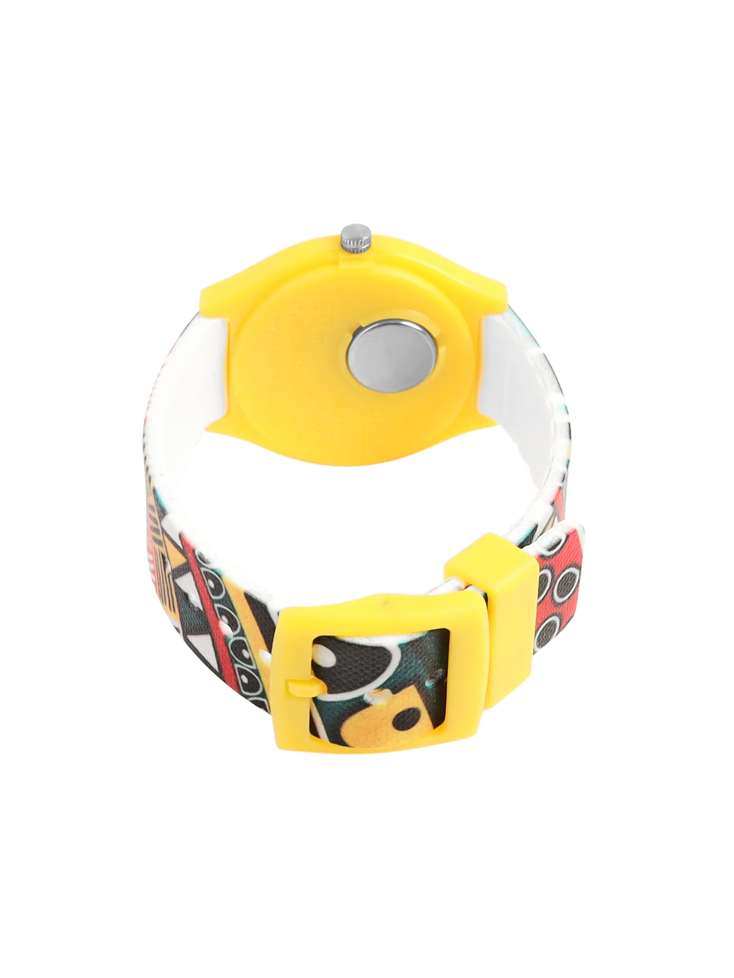 Kids’ Yellow Hindi Alphabet Theme Analog Watch with Colorful Silicone Strap - JJ214 - Image 5