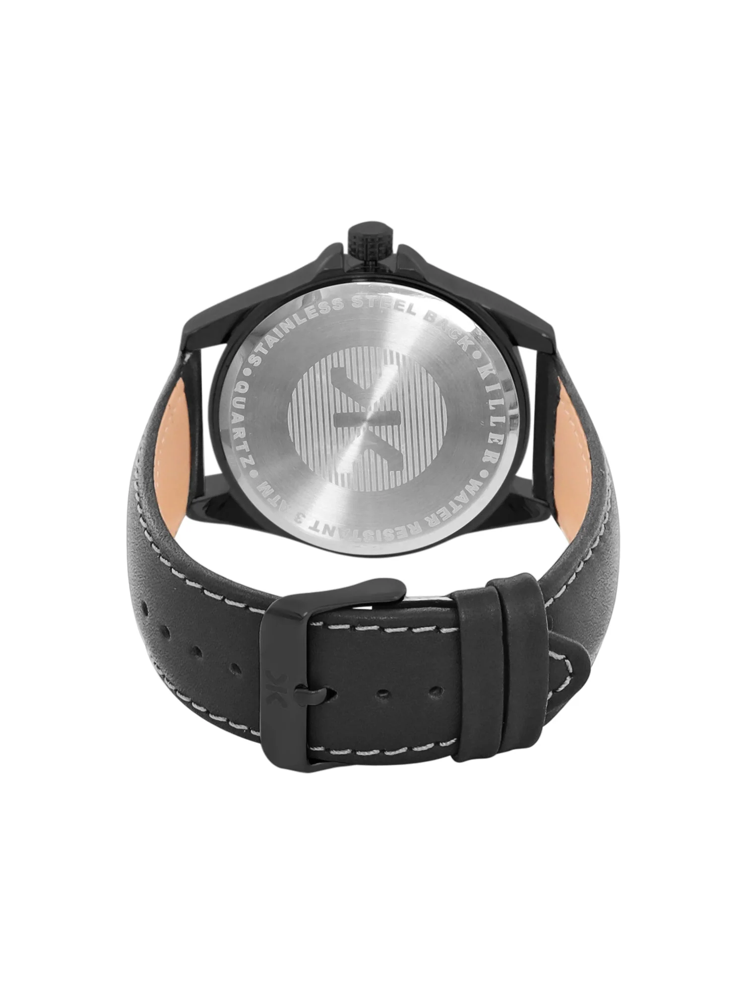 Men's Black Leather Strap Date Watch KLMO104A - Image 5