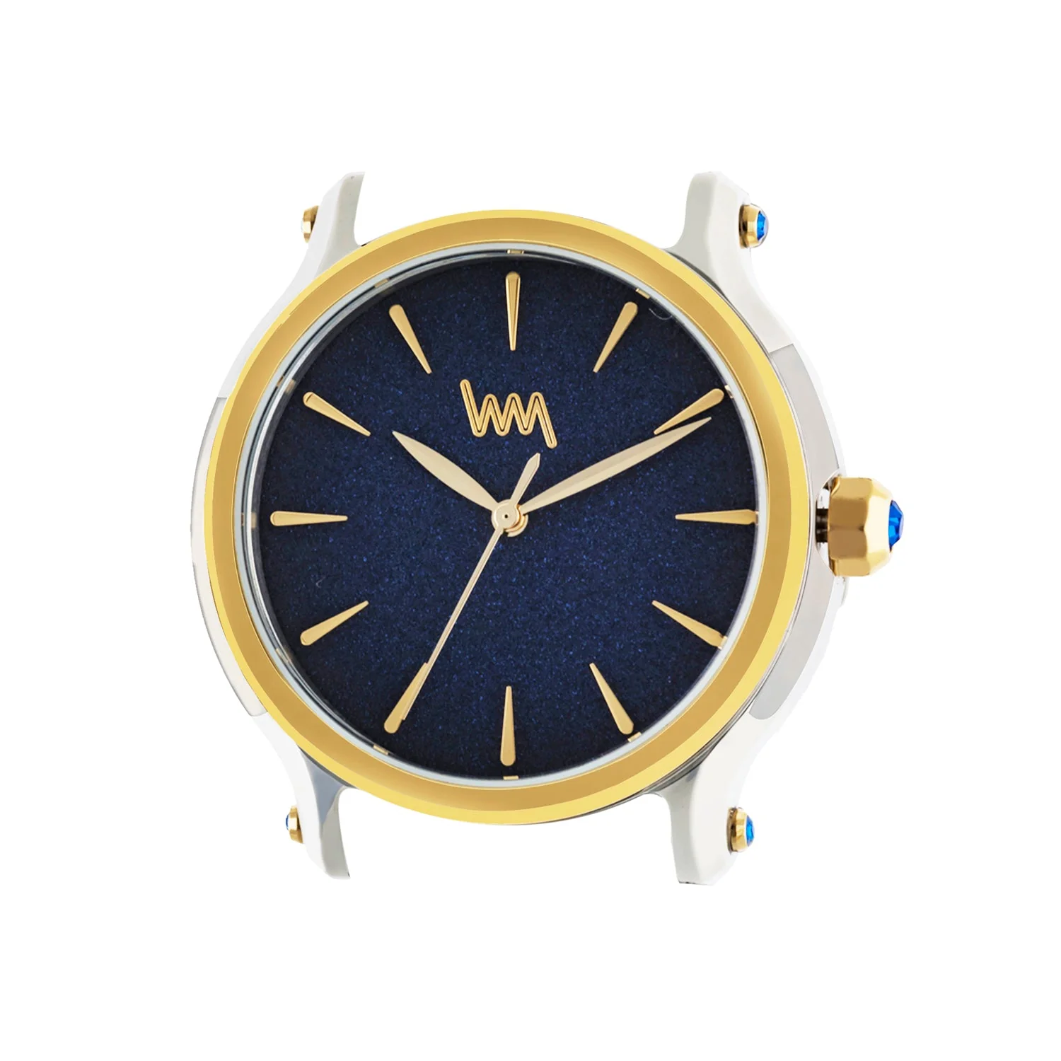 Women All Stainless Steel Gold Two Tone, Blue Shimmer Dial, Two Tone Gold Silver Stainless Steel Bracelet Watch LWWI103E - Image 4