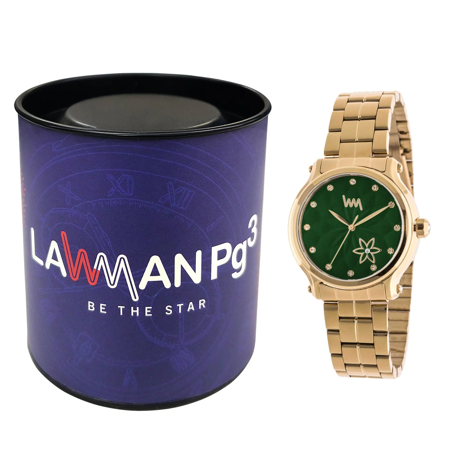 Women's All Stainless steel Rose Gold, Green Dial with Rose Gold Silver Stainless Steel Bracelet Watch LWWI105B - Image 4