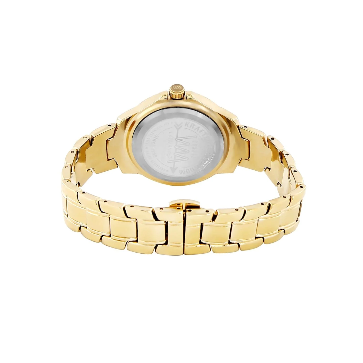 Women's Gold Bling, Grey Dial, Gold Diamond studded Solid Link Bracelet Watch LWW111A - Image 3
