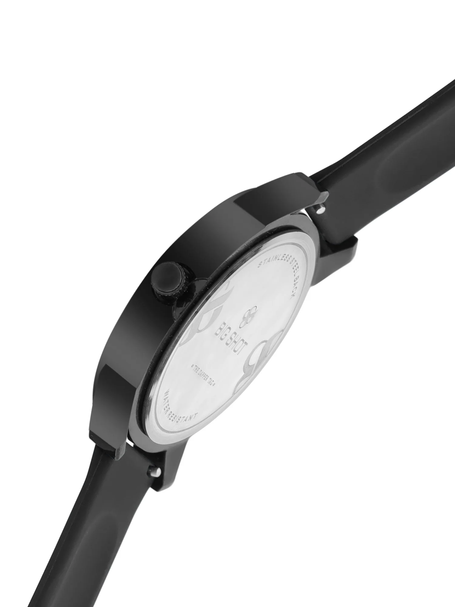 Men’s Analog Watch – Black Dial with Textured Pattern & Black Strap - BSM008B - Image 4