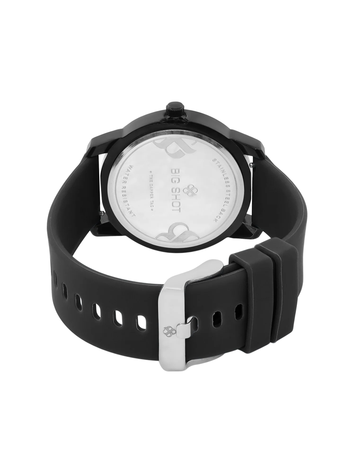 Men’s Analog Watch – Black Dial with Textured Pattern & Black Strap - BSM008B - Image 5