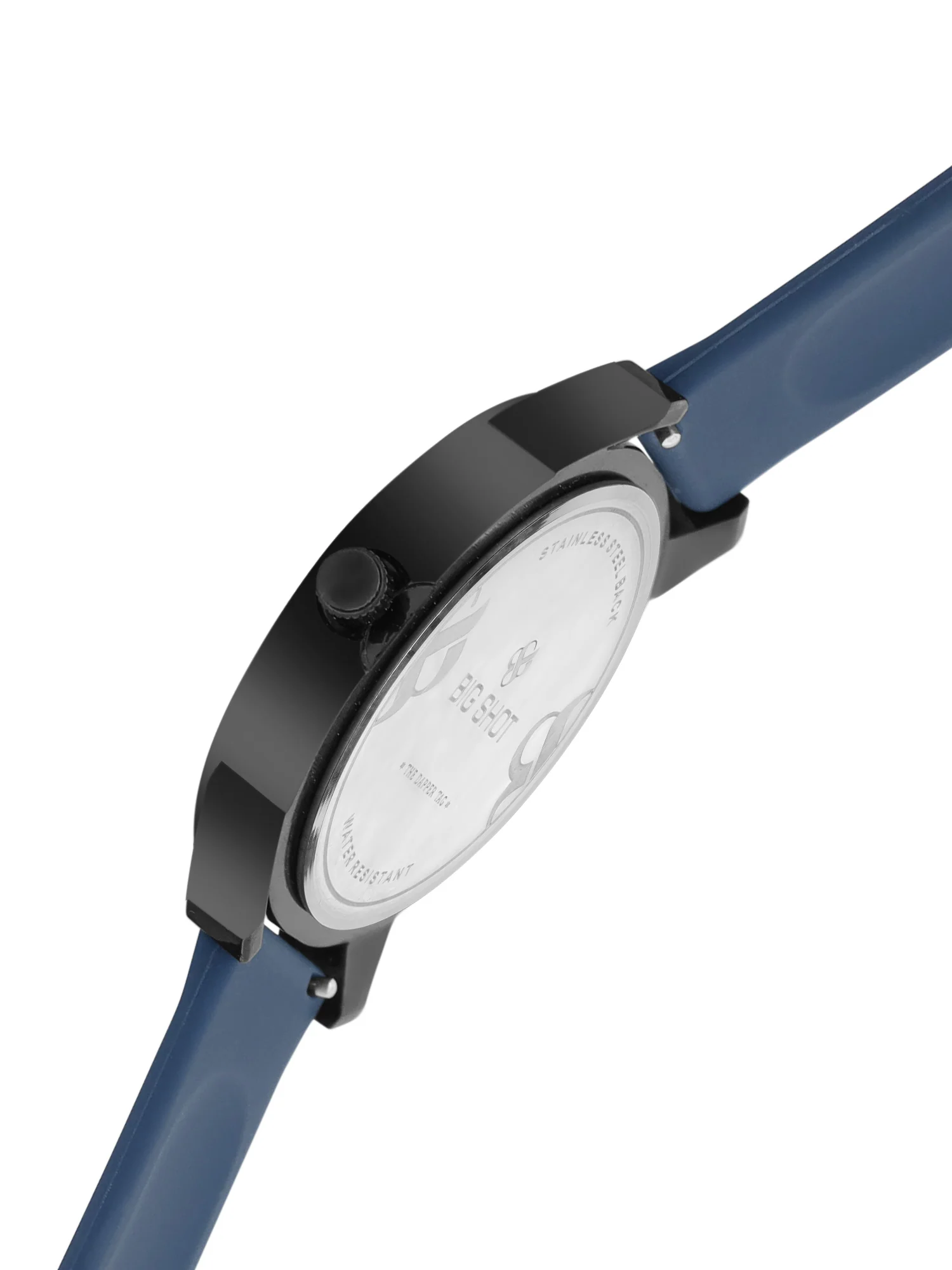 Men’s Analog Watch – Grey Textured Dial with Blue Strap & Blue Hands - BSM008C - Image 4