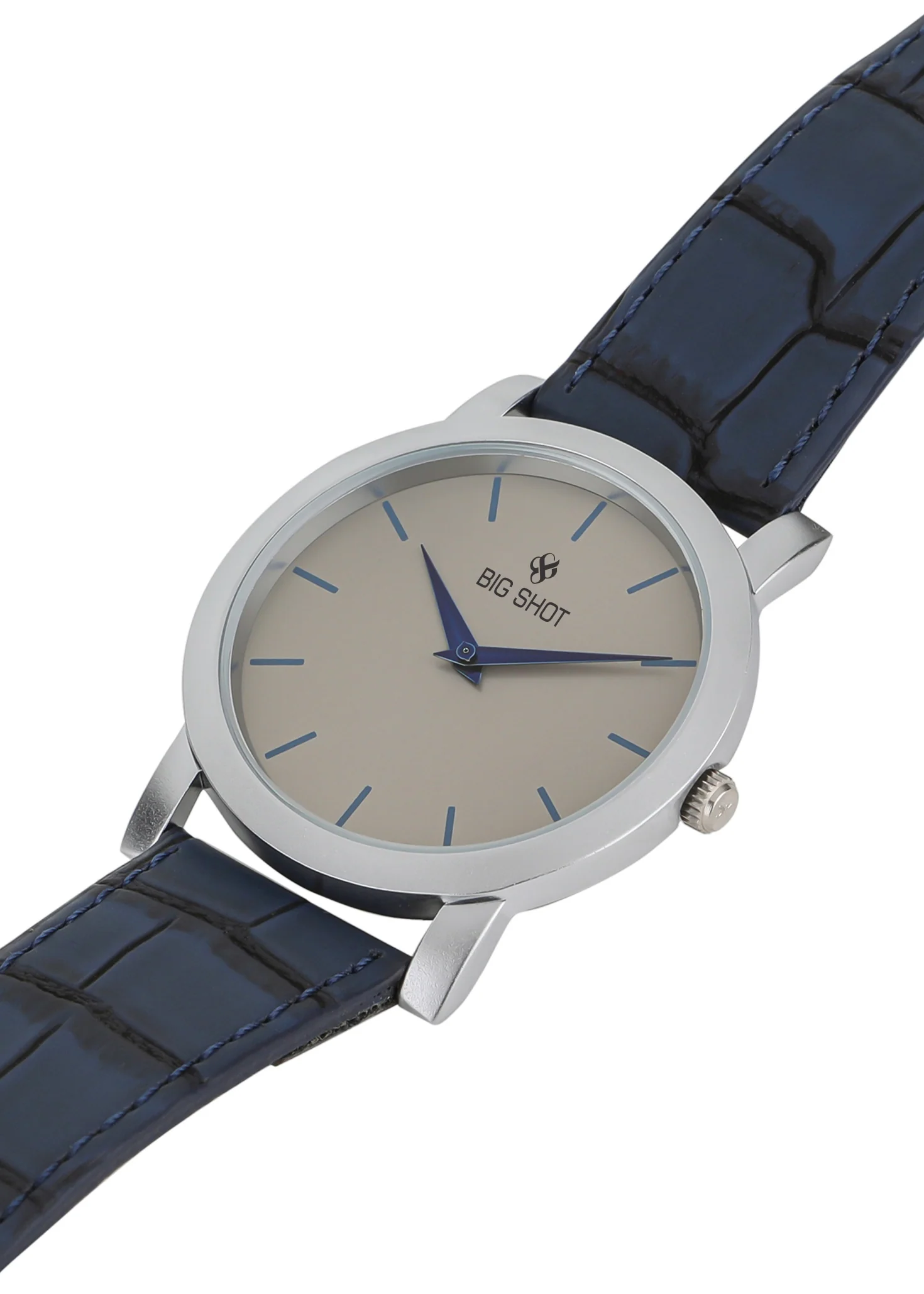 Men’s Beige Dial with Blue Leather Strap Analog Watch - BSM015A - Image 3