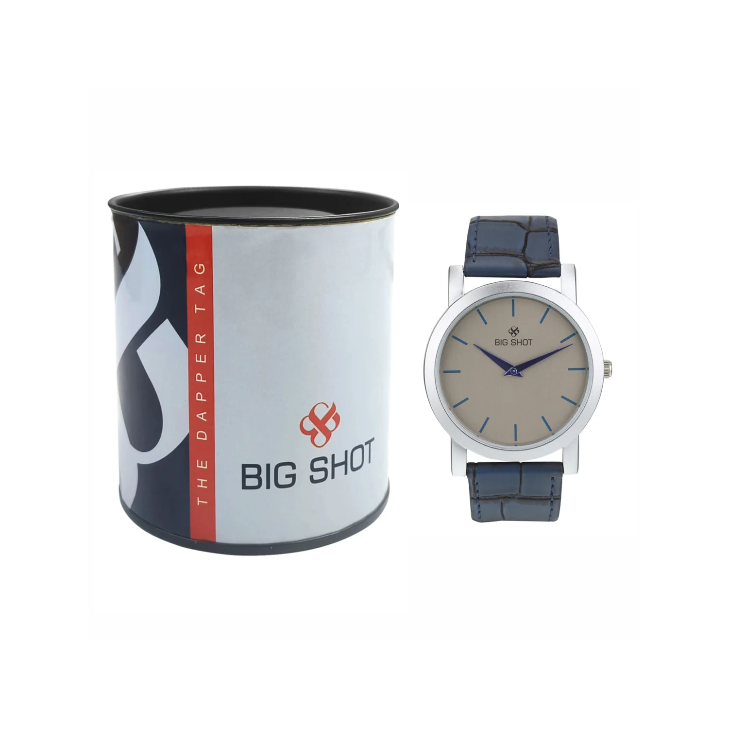 Men’s Beige Dial with Blue Leather Strap Analog Watch - BSM015A - Image 4