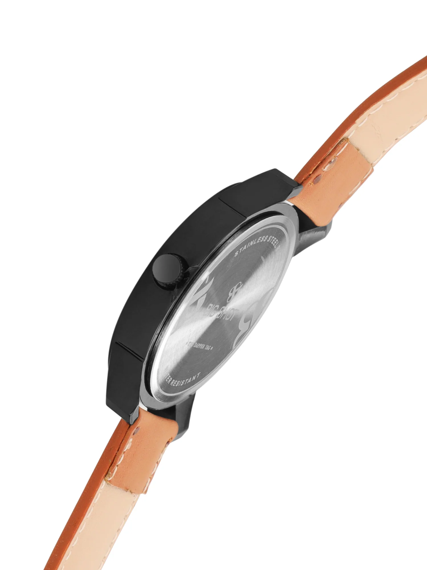 Men’s Black Dial Analog Watch with Brown Leather Strap - BSM028B - Image 4