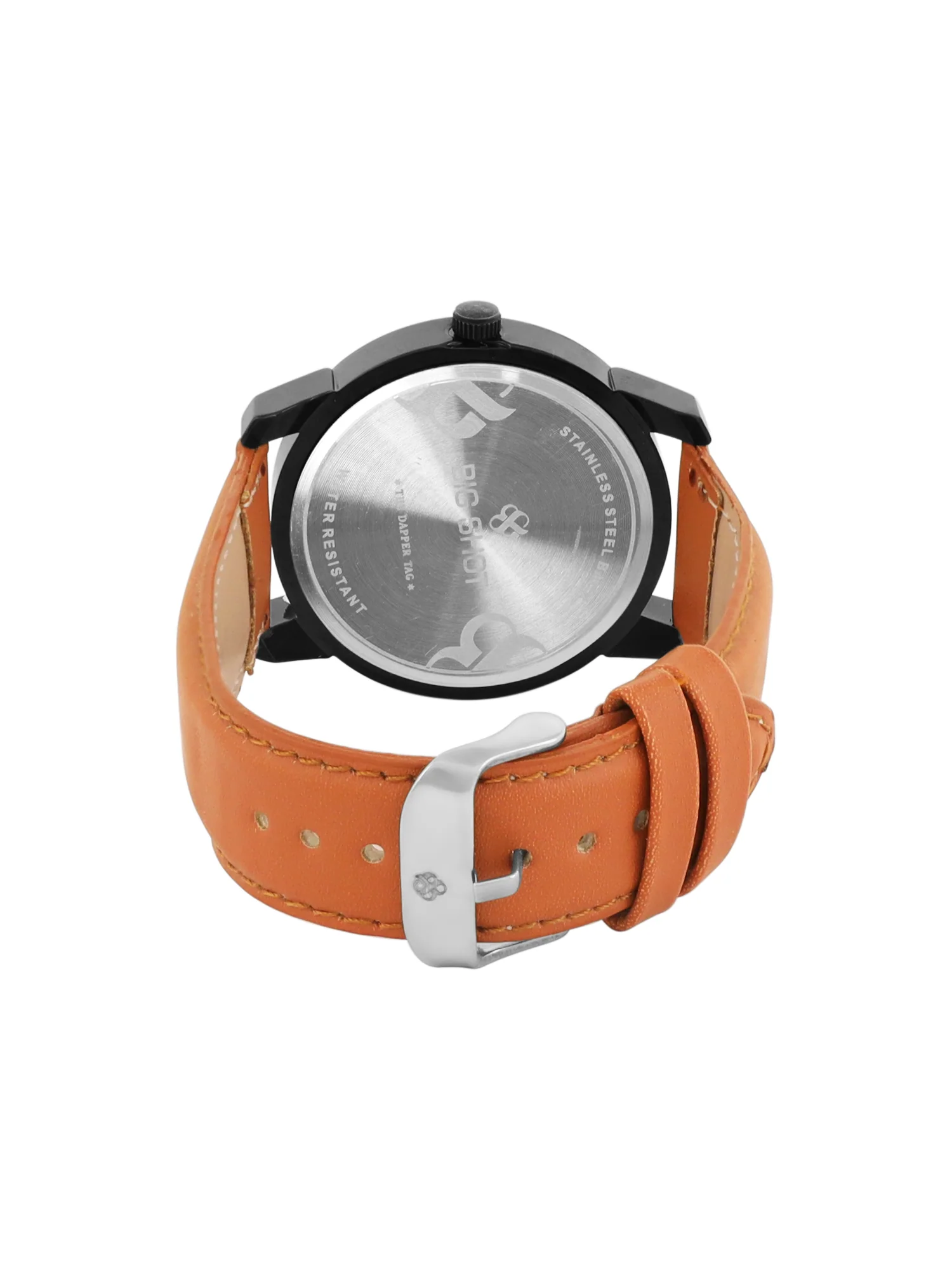 Men’s Black Dial Analog Watch with Brown Leather Strap - BSM028B - Image 5