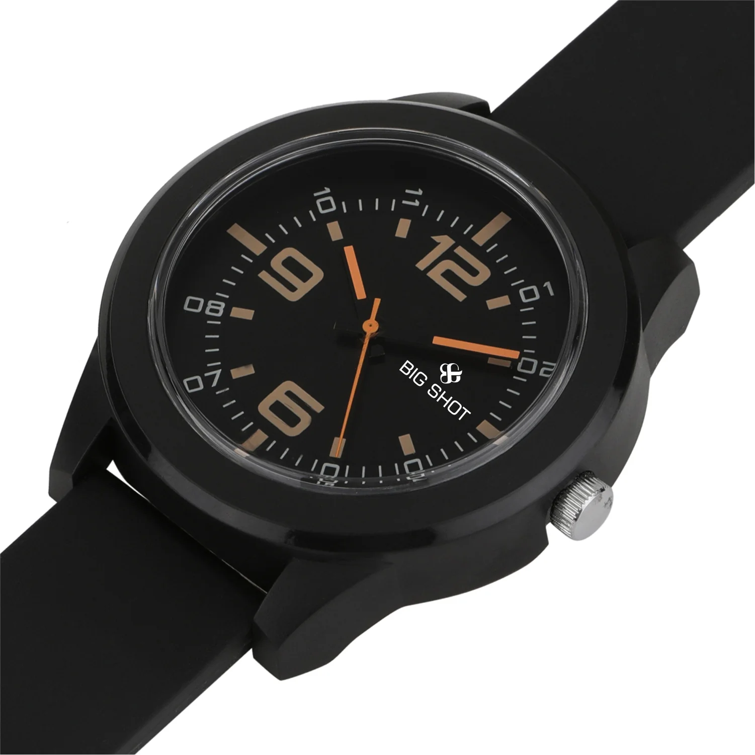 Men’s Black Dial Analog Watch with Golden Numerals & Black Silicone Strap - BSM021A - Image 3