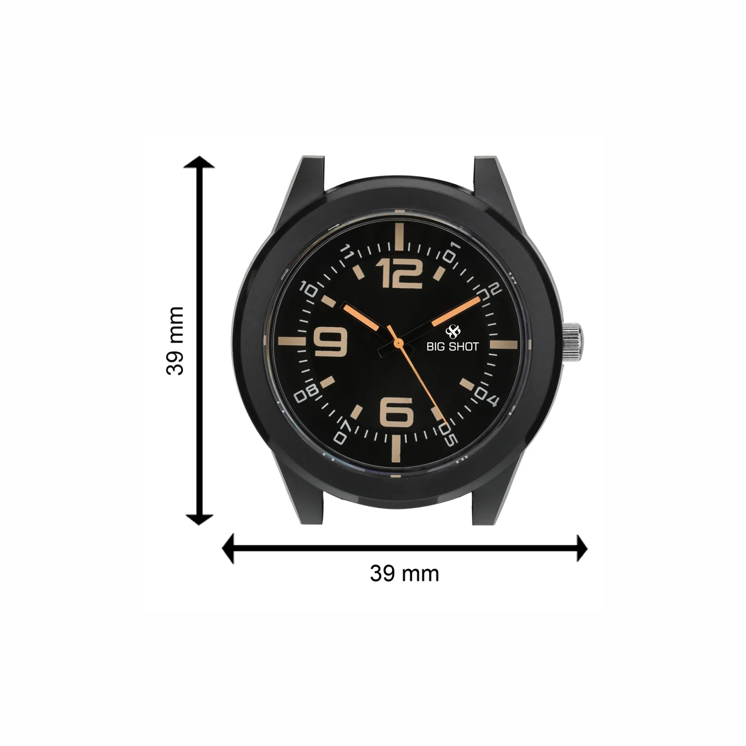 Men’s Black Dial Analog Watch with Golden Numerals & Black Silicone Strap - BSM021A - Image 5