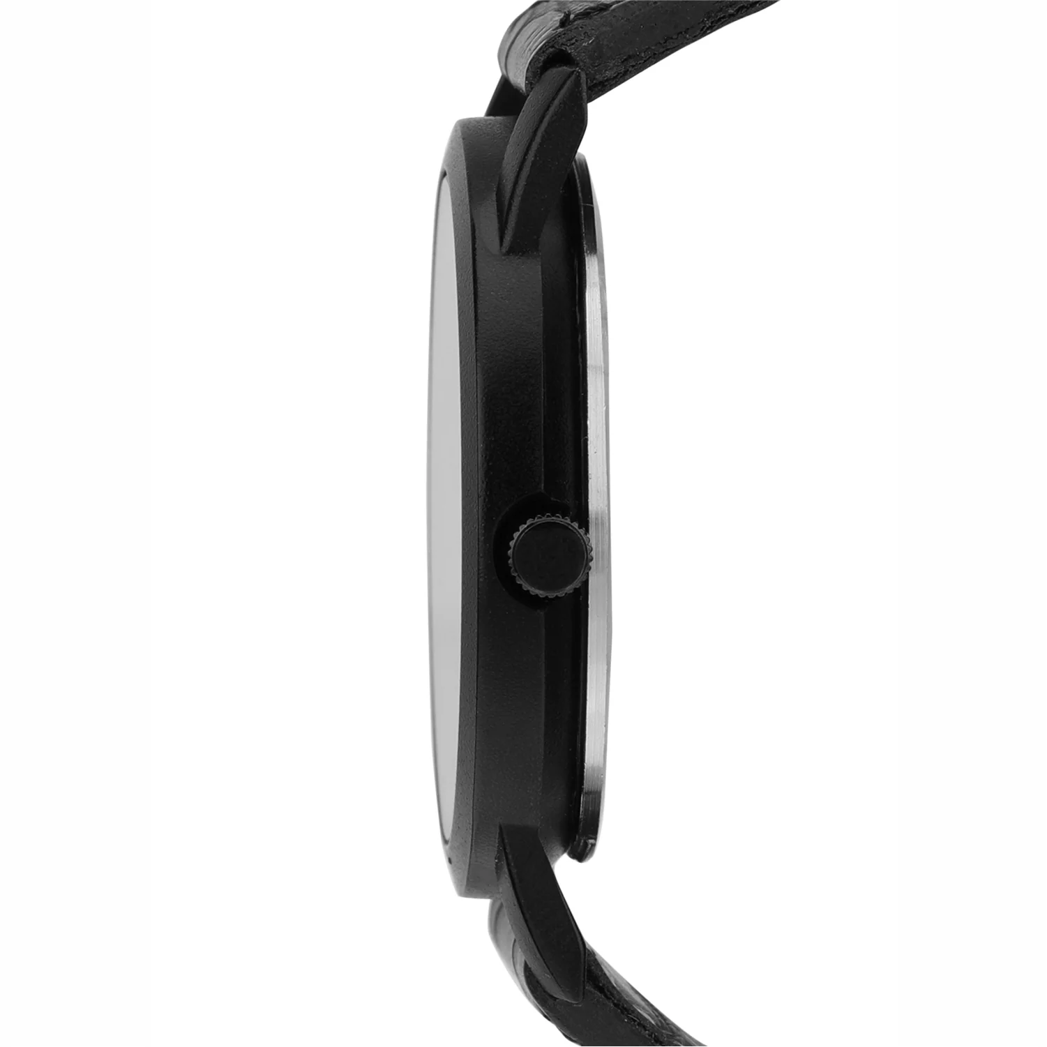 Men’s Black Dial Minimalist Analog Watch with Leather Strap - BSM015H - Image 4