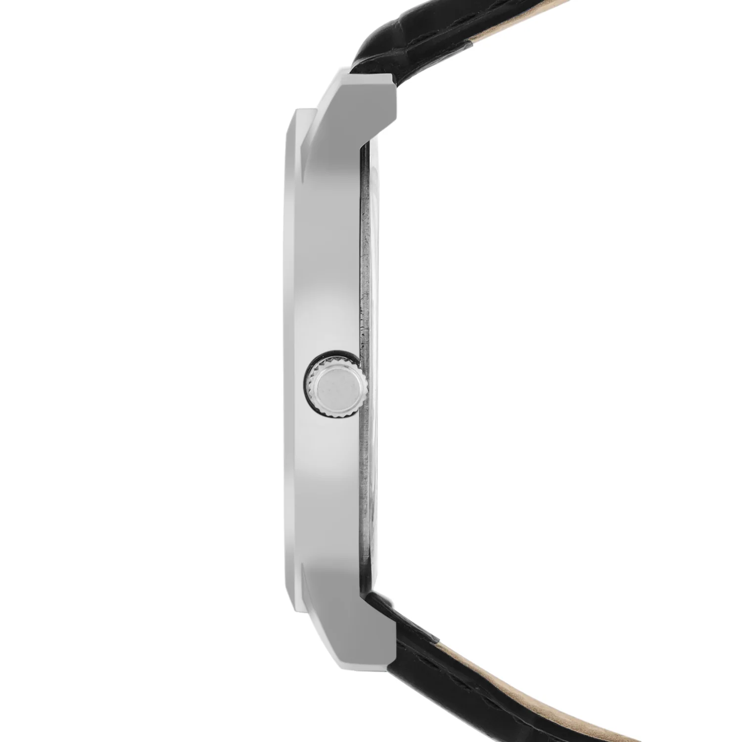 Men’s Black Dial with Roman Markers & Black Leather Strap Analog Watch - BSM064C - Image 3