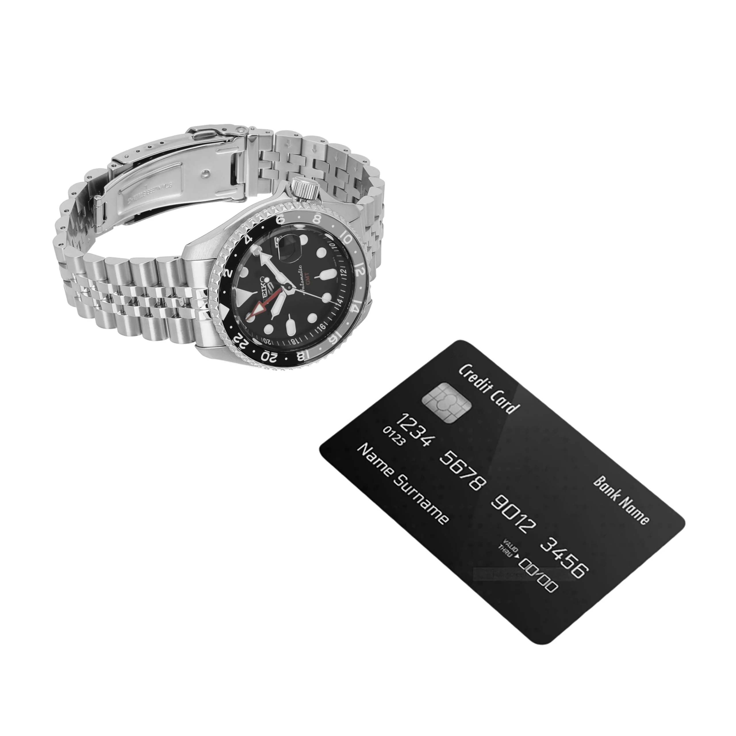 Analog Black Dial Silver Band Men's Stainless Steel Watch-SSK001K1 - Image 4