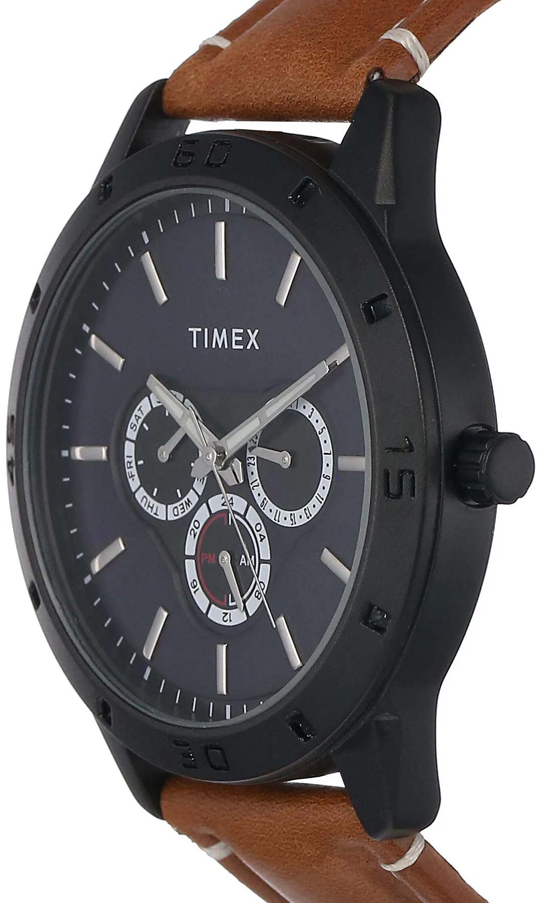 Analog Black Dial Men's Watch-TW000U913 Genuine Leather, brown Strap - Image 6