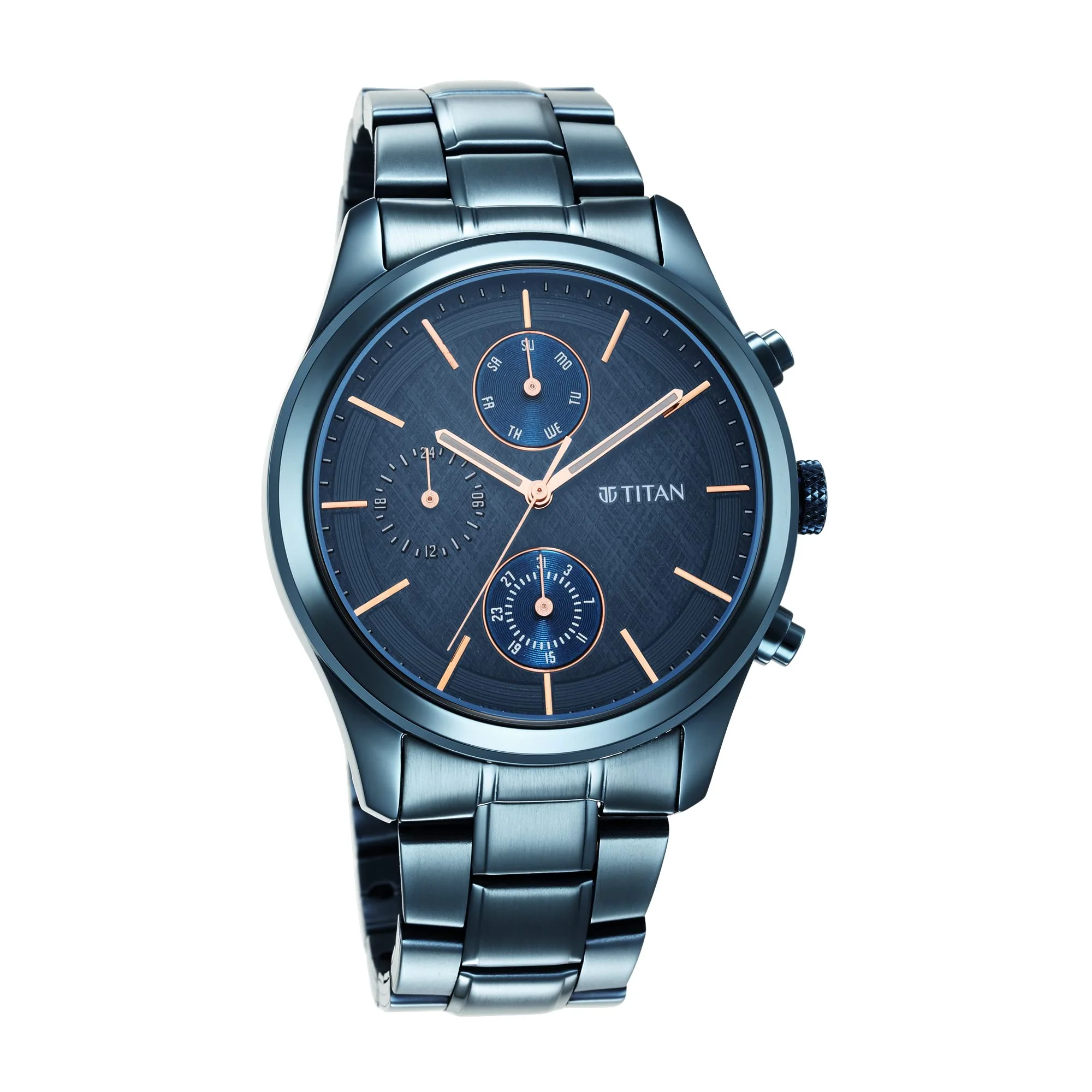 Analog Stainless Steel Watch Blue Dial and Band for Men -1805QM01 - Image 5