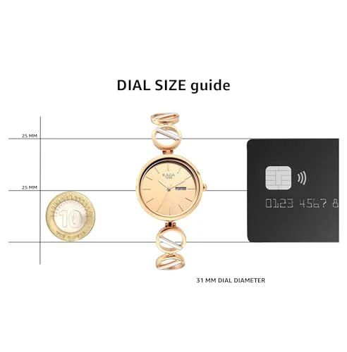 Metal Rose Gold Dial Analog Watch for Women -Nr2644Km02, Band Color-Rose Gold by Titan - Image 3