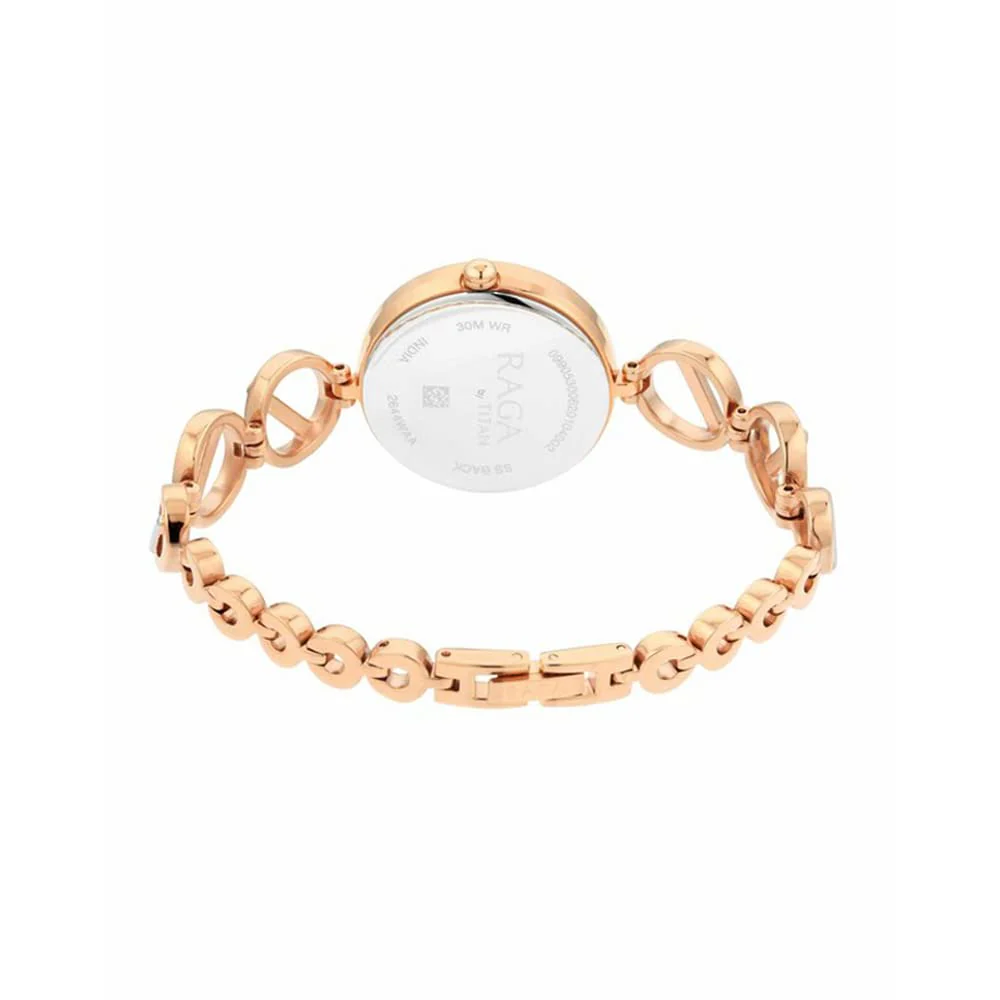Metal Rose Gold Dial Analog Watch for Women -Nr2644Km02, Band Color-Rose Gold by Titan - Image 5